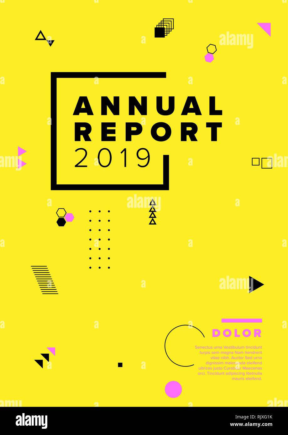 Vector abstract annual report cover template with sample text and ...