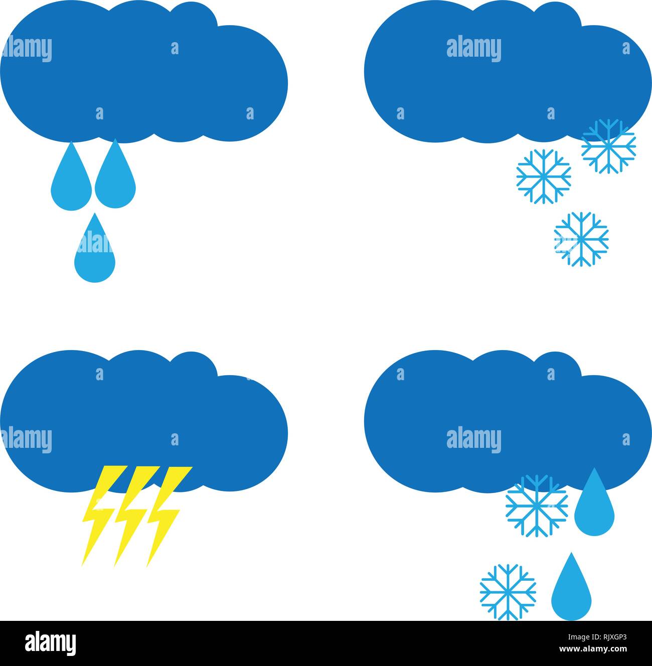 Vector illustration. Set of weather icons. Flat style Stock Vector ...