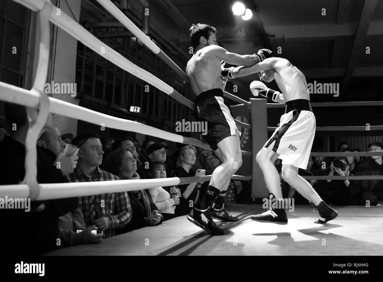 Chessboxing match at the intellectual fight club in Berlin Stock Photo