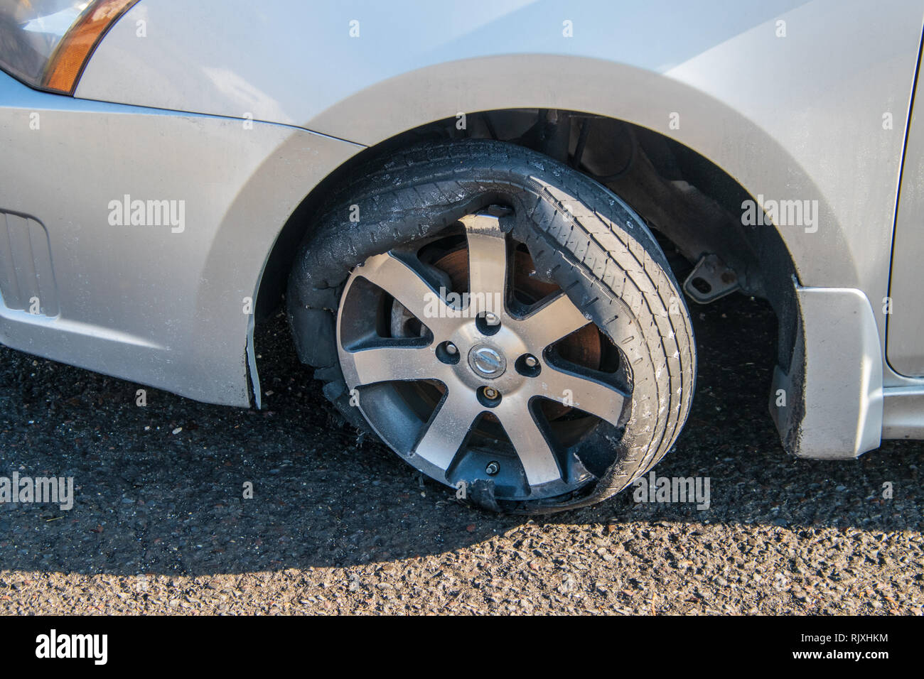 Blown tire hires stock photography and images Alamy
