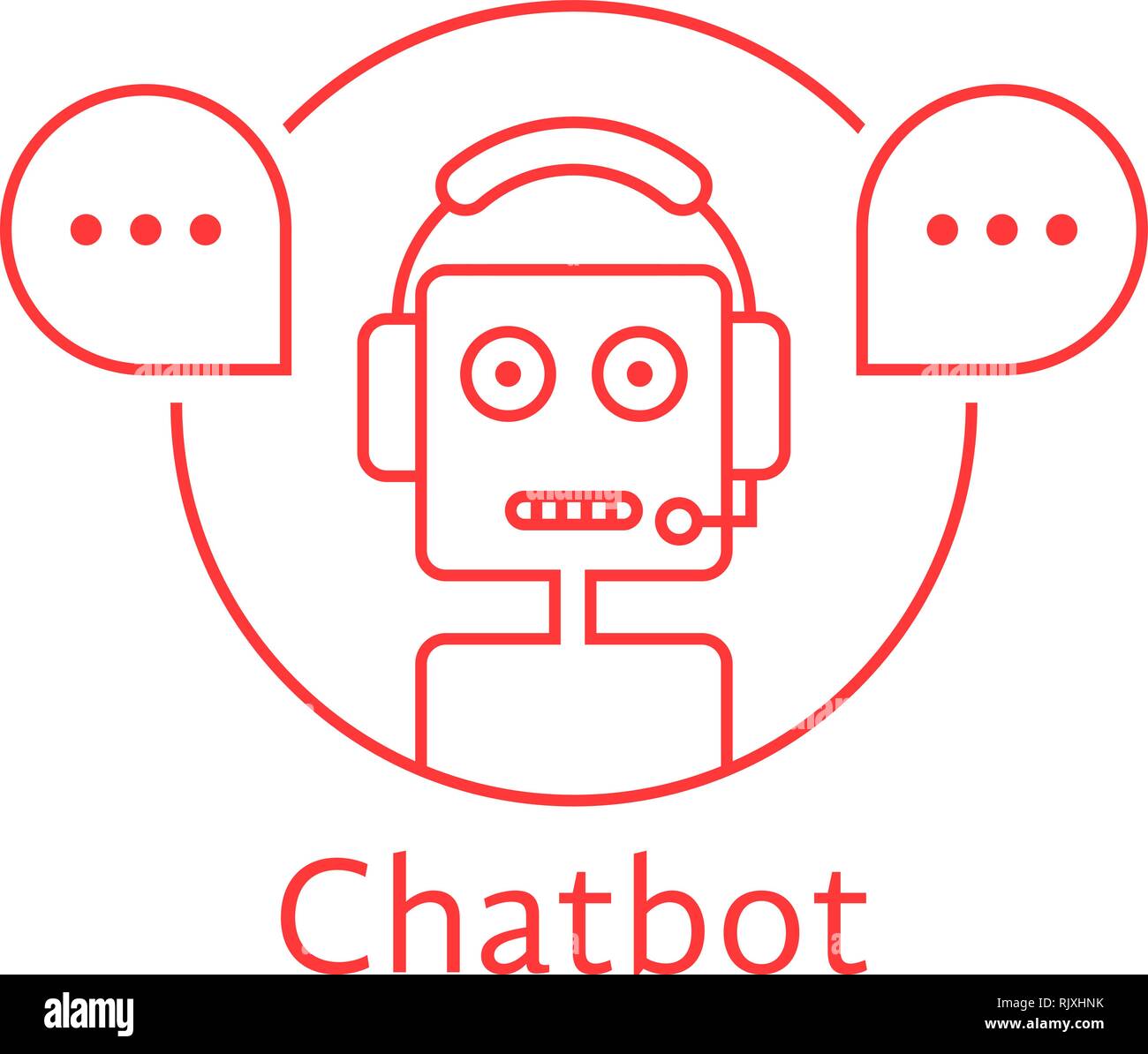 thin line chatbot like hotline service Stock Vector