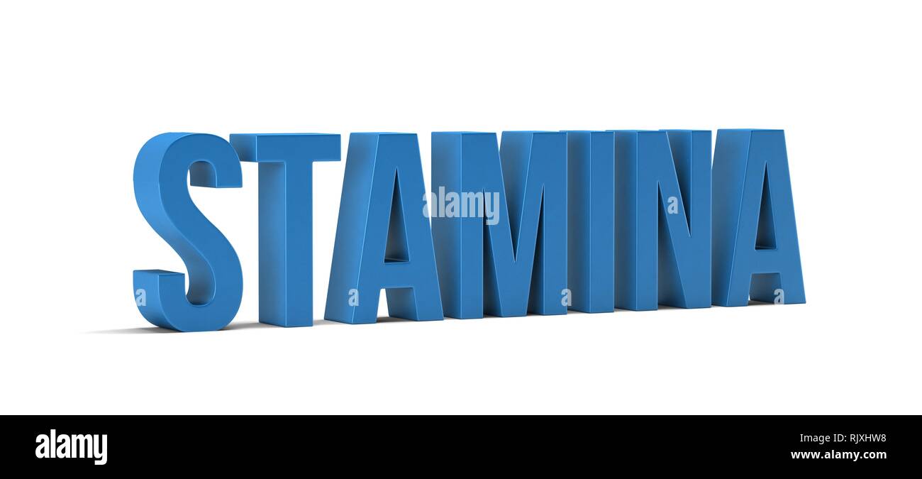 Stamina word. 3D Render illustration in white background Stock Photo Alamy