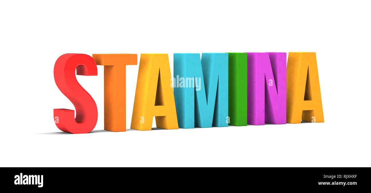 Stamina word. 3D Render illustration in white background Stock Photo Alamy