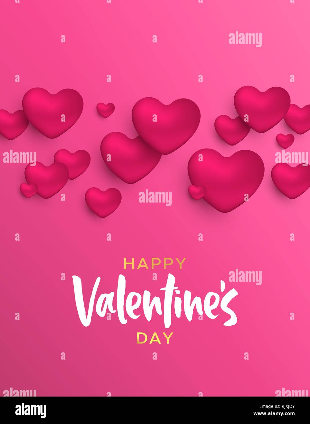 Happy Valentines Day Love Concept Illustration Realistic 3d