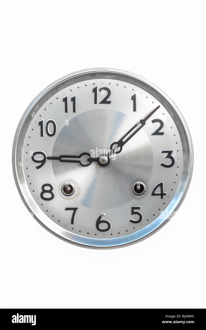 Antique wall clock isolated on white background Stock Photo - Alamy