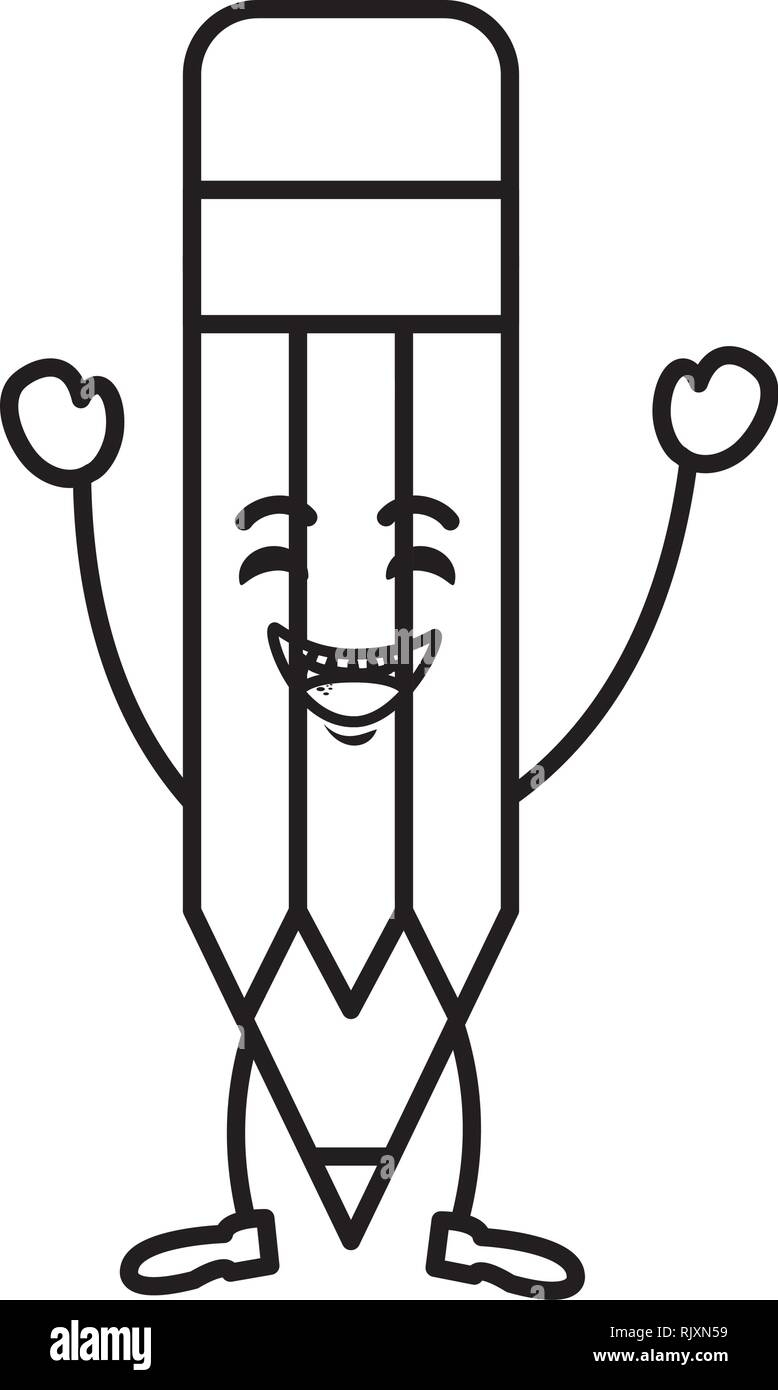 cute pencil kawaii character Stock Vector Image & Art Alamy