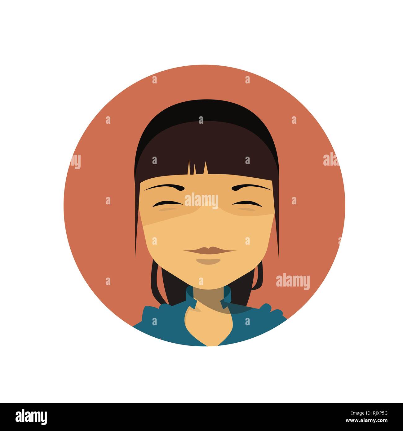 Asian Business Woman Profile Icon, Chinese Or Japanese Businesswoman Avatar Isolated Stock Vector