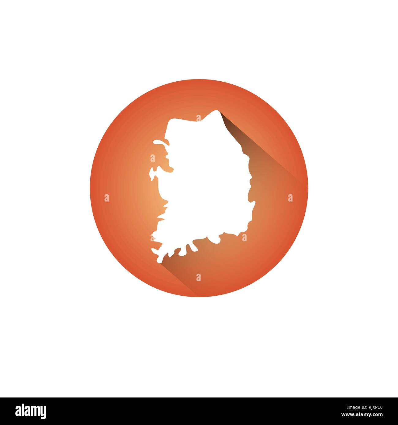 South Korea Map Icon Silhouette Country Shape Isolated Stock Vector