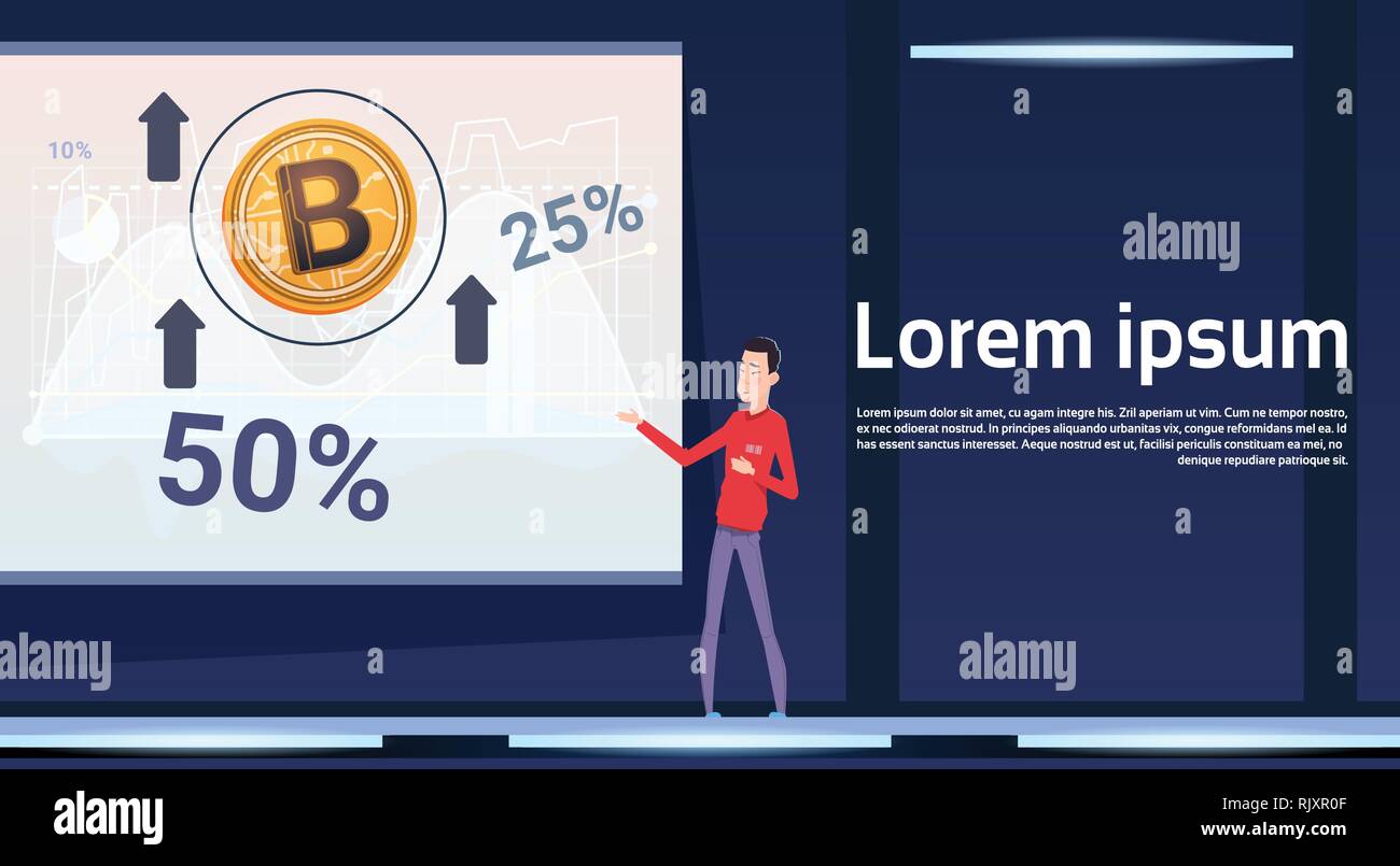 Asian Man Holding Bitcoin Mining And Trade Report Presentation Crypto  Currency Concept Banner With Template Elements Stock Vector Image & Art -  Alamy