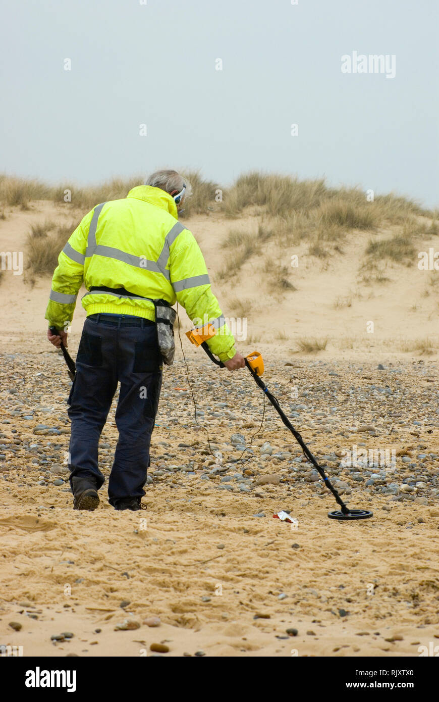 Metal detecting, Southwold Stock Photo