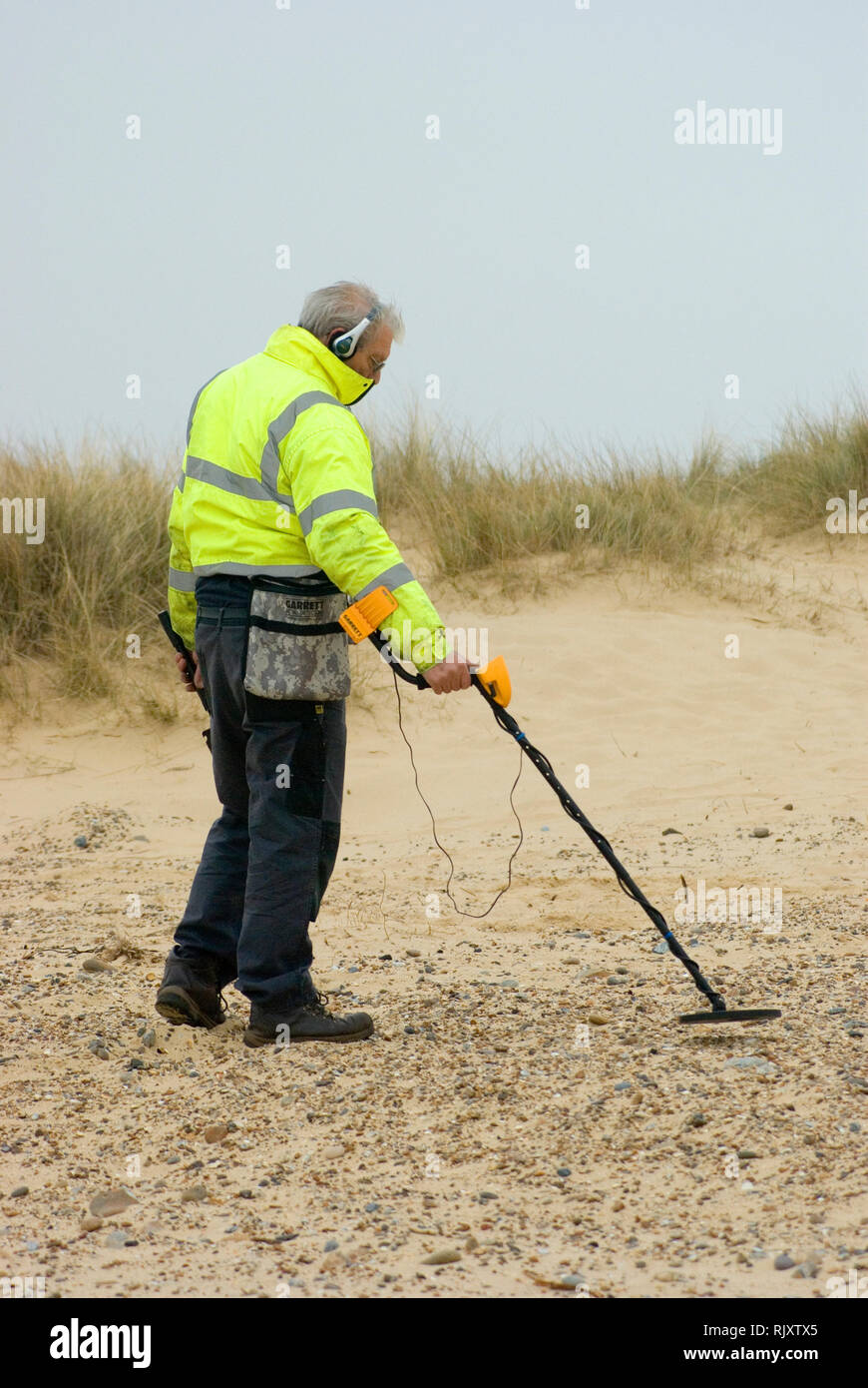 Metal detecting, Southwold Stock Photo