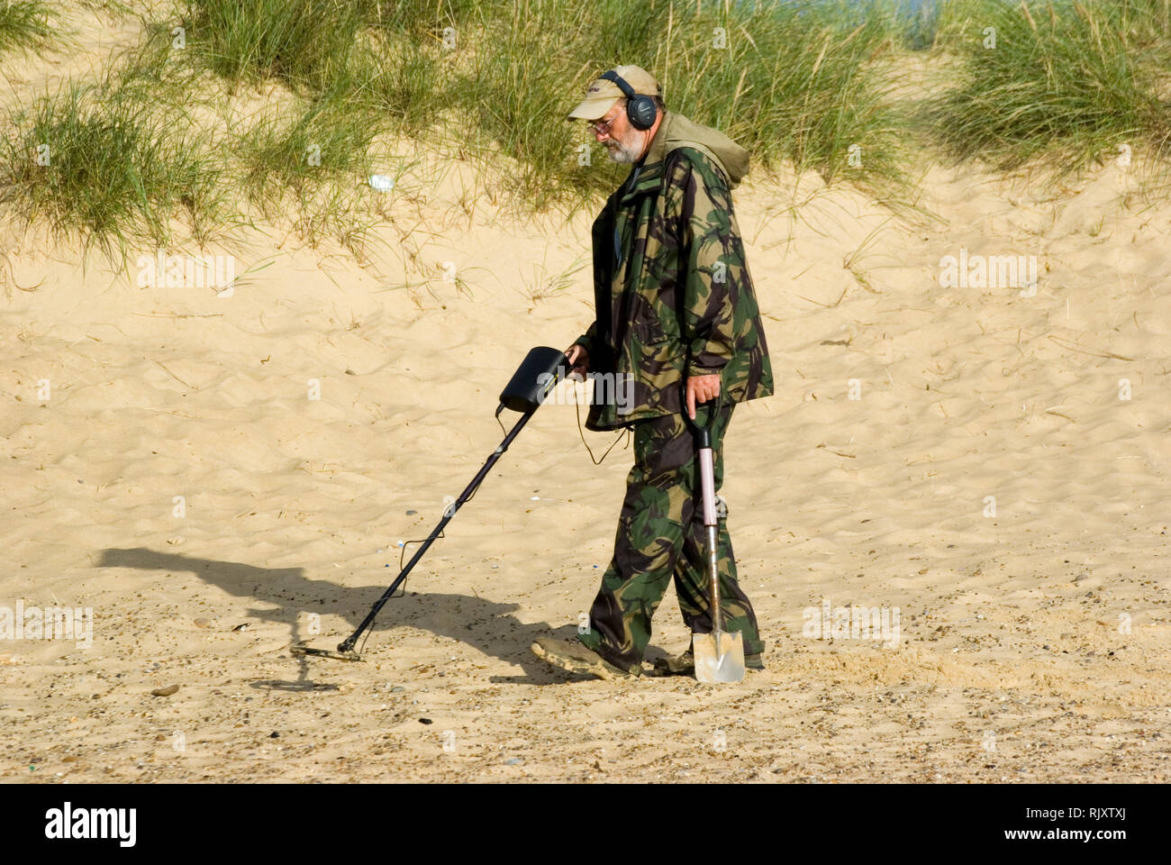 Metal detecting, Southwold Stock Photo Alamy
