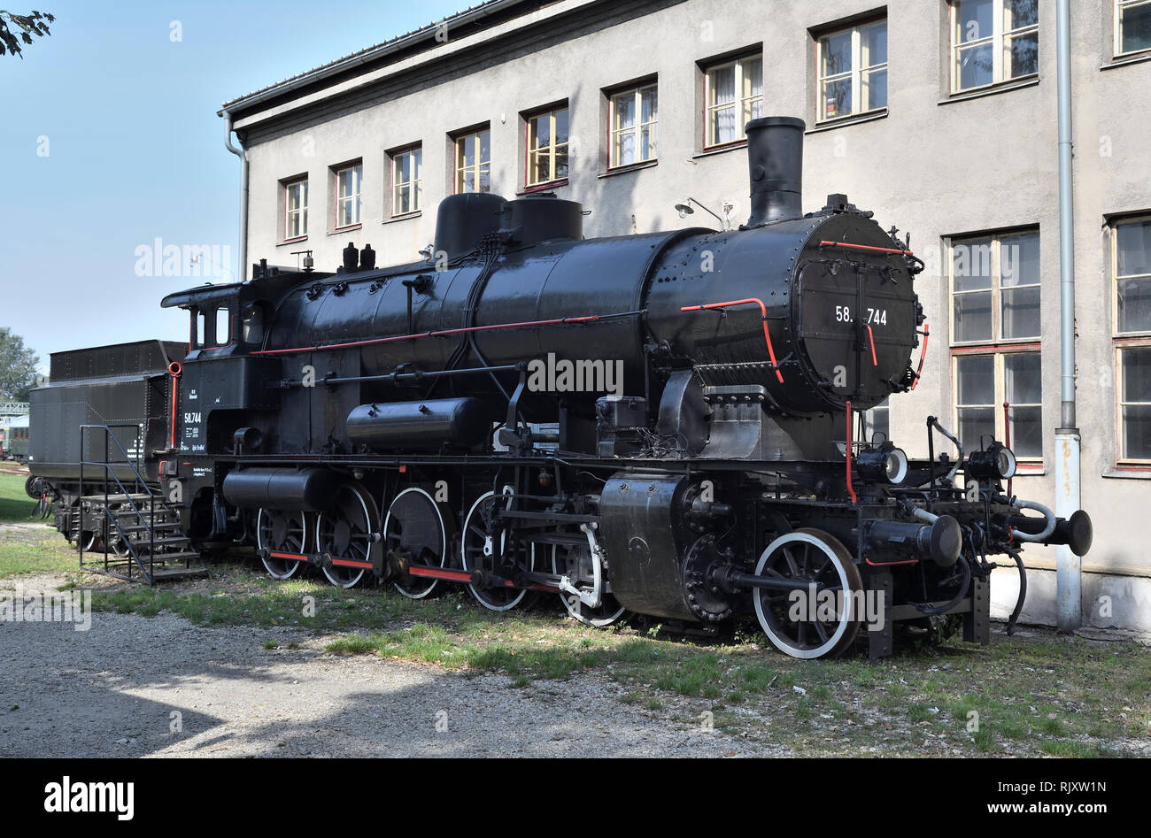 eisenbahnmuseum;das heizhaus;strasshof;vienna;austria;steam locomotive;58.744 Stock Photo