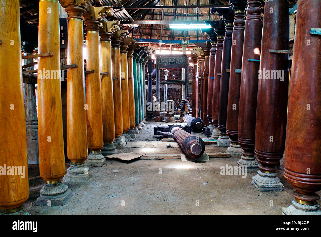 Burmese teak and Sri Lankan jackwood pillars taken from various