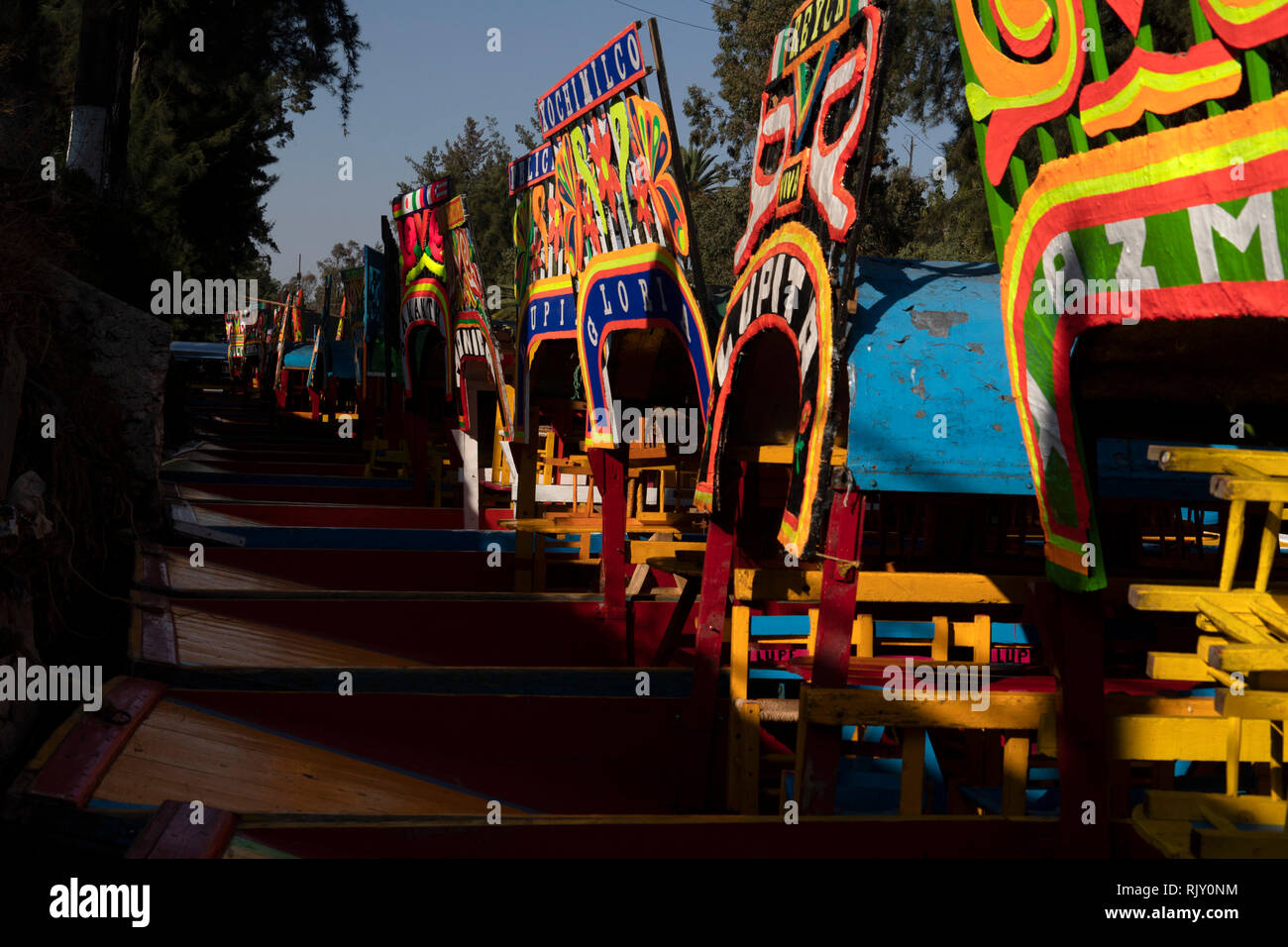 MEXICO CITY, MEXICO - JANUARY 30 2019 - Xochimilco the mexican little ...