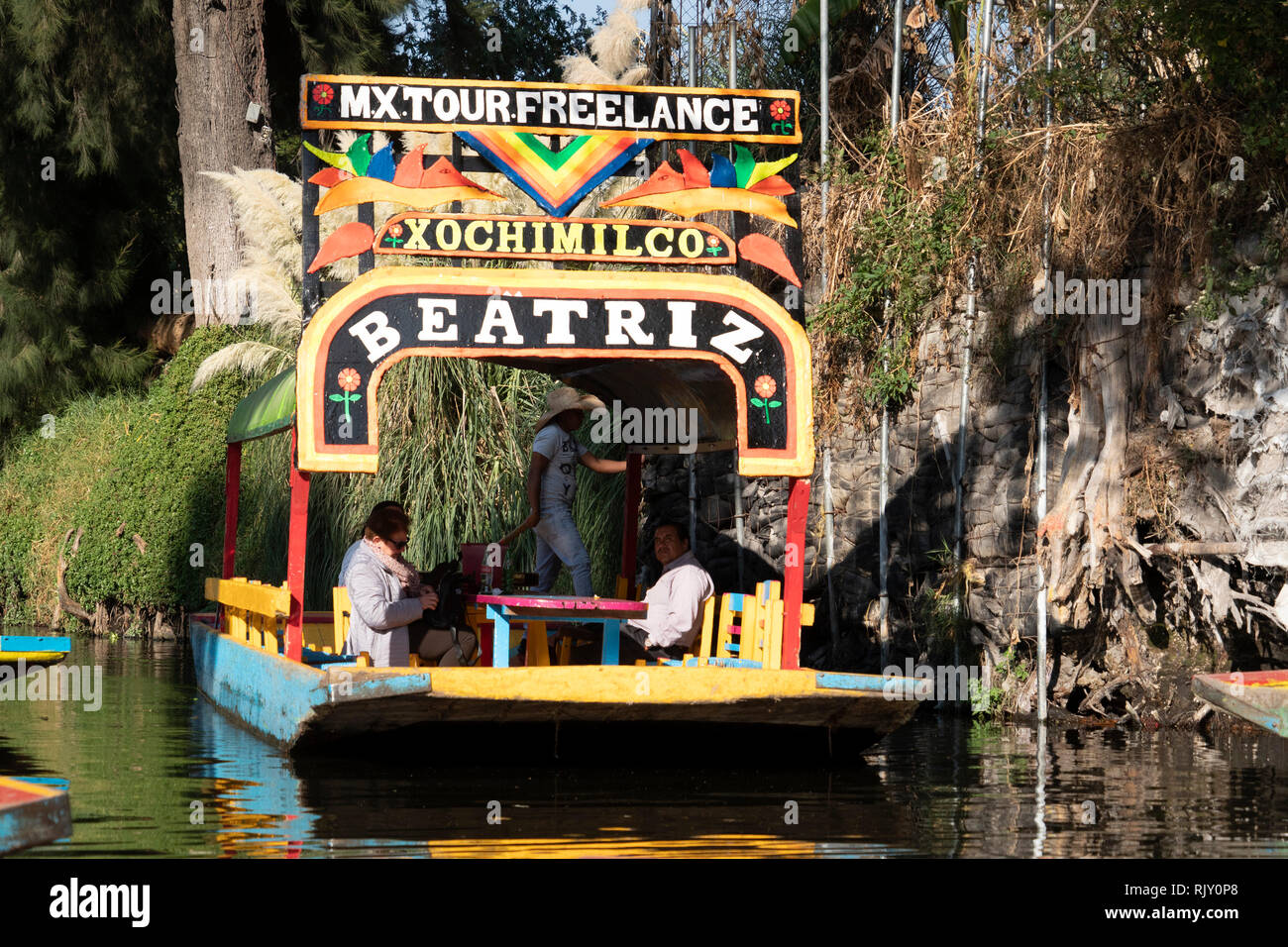 MEXICO CITY, MEXICO - JANUARY 30 2019 - Xochimilco the mexican little ...