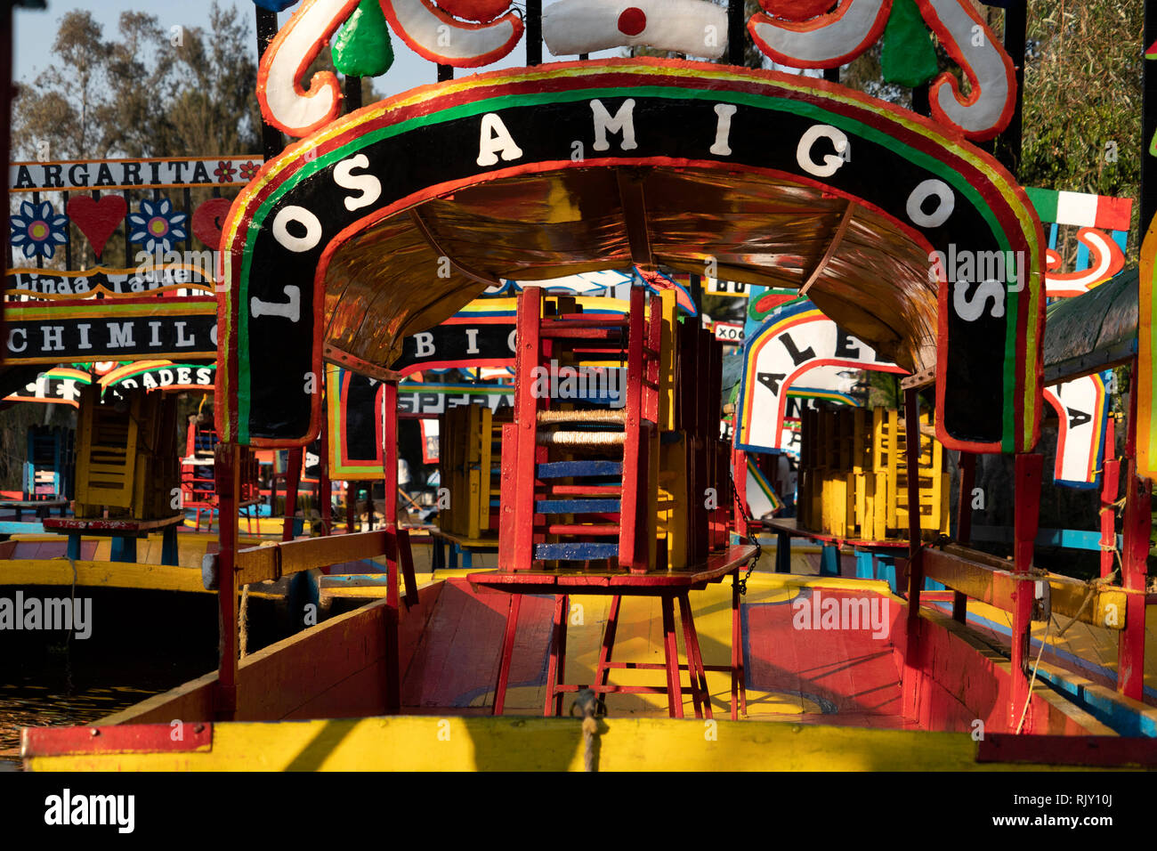MEXICO CITY, MEXICO - JANUARY 30 2019 - Xochimilco the mexican little ...