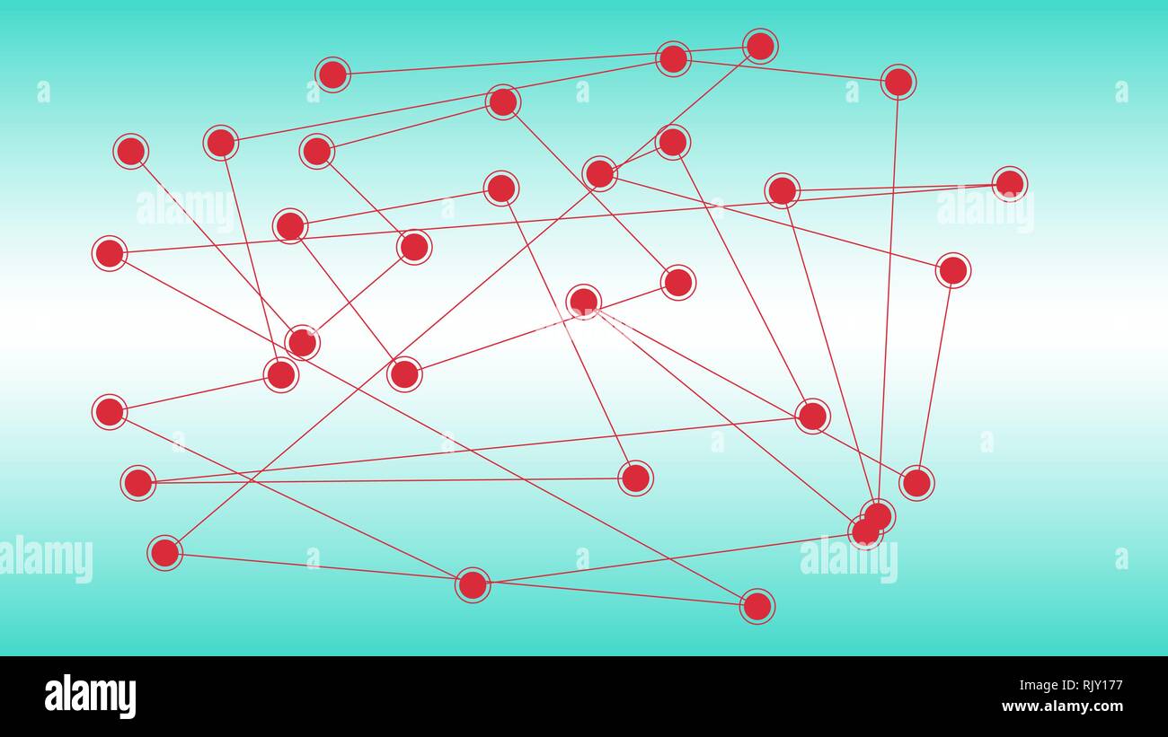 Connection and communication, lines and circles Stock Vector