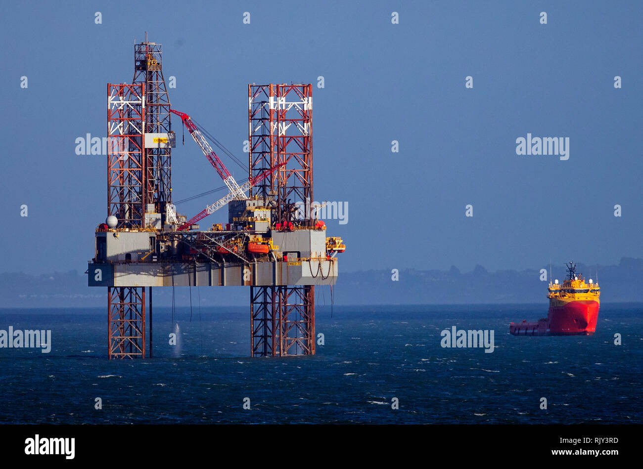 The Ensco 72 Drilling Rig In Poole Bay Off The Coast Of