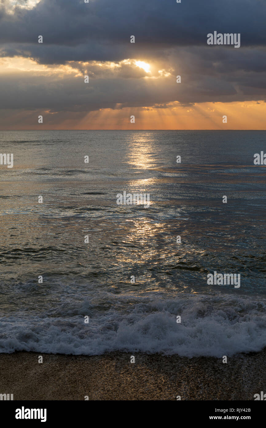 Sunrise over the sea. Stock Photo