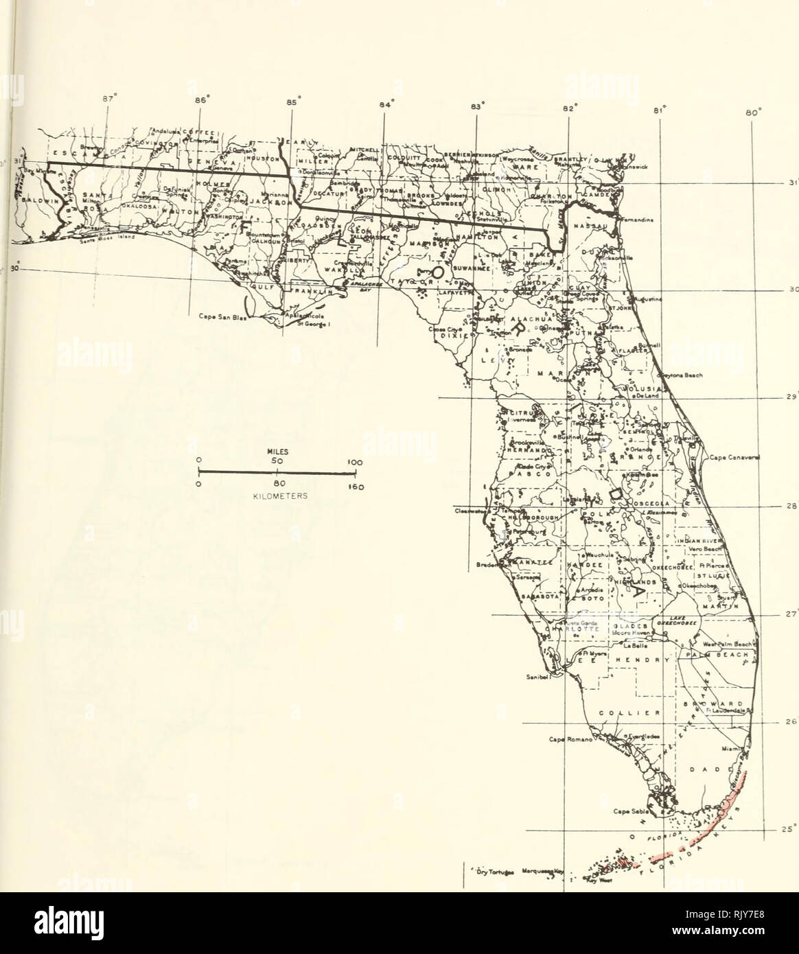 . Atlas of United States trees: volume 5. Florida. Trees. Map 196.—Drypetes diversifolia Krug &amp; Urban, milkbark.. Please note that these images are extracted from scanned page images that may have been digitally enhanced for readability - coloration and appearance of these illustrations may not perfectly resemble the original work.. Little, Elbert L. (Elbert Luther), 1907-2004; United States. Forest Service. Washington, D. C. : U. S. Dept. of Agriculture, Forest Service Stock Photo