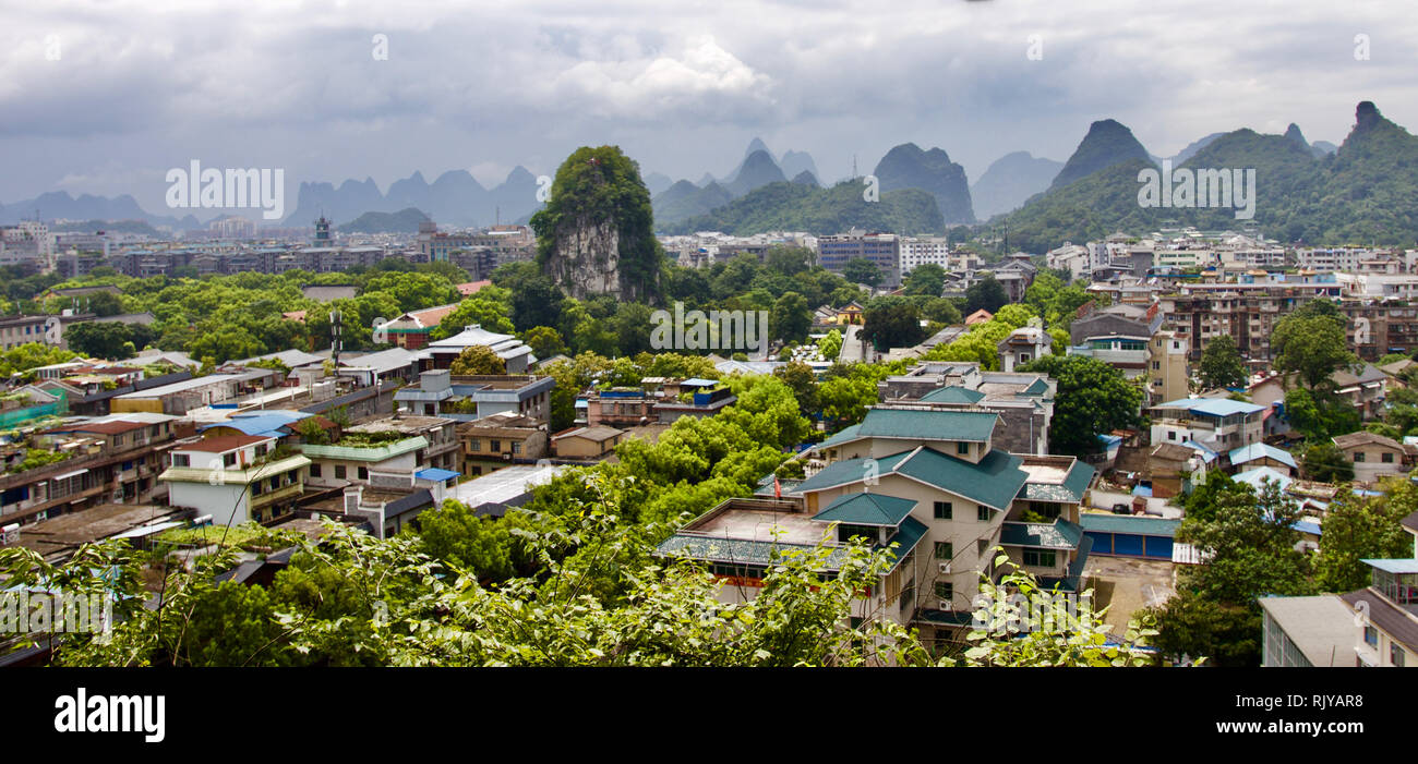 Guilin City from Fubo Hill Stock Photo