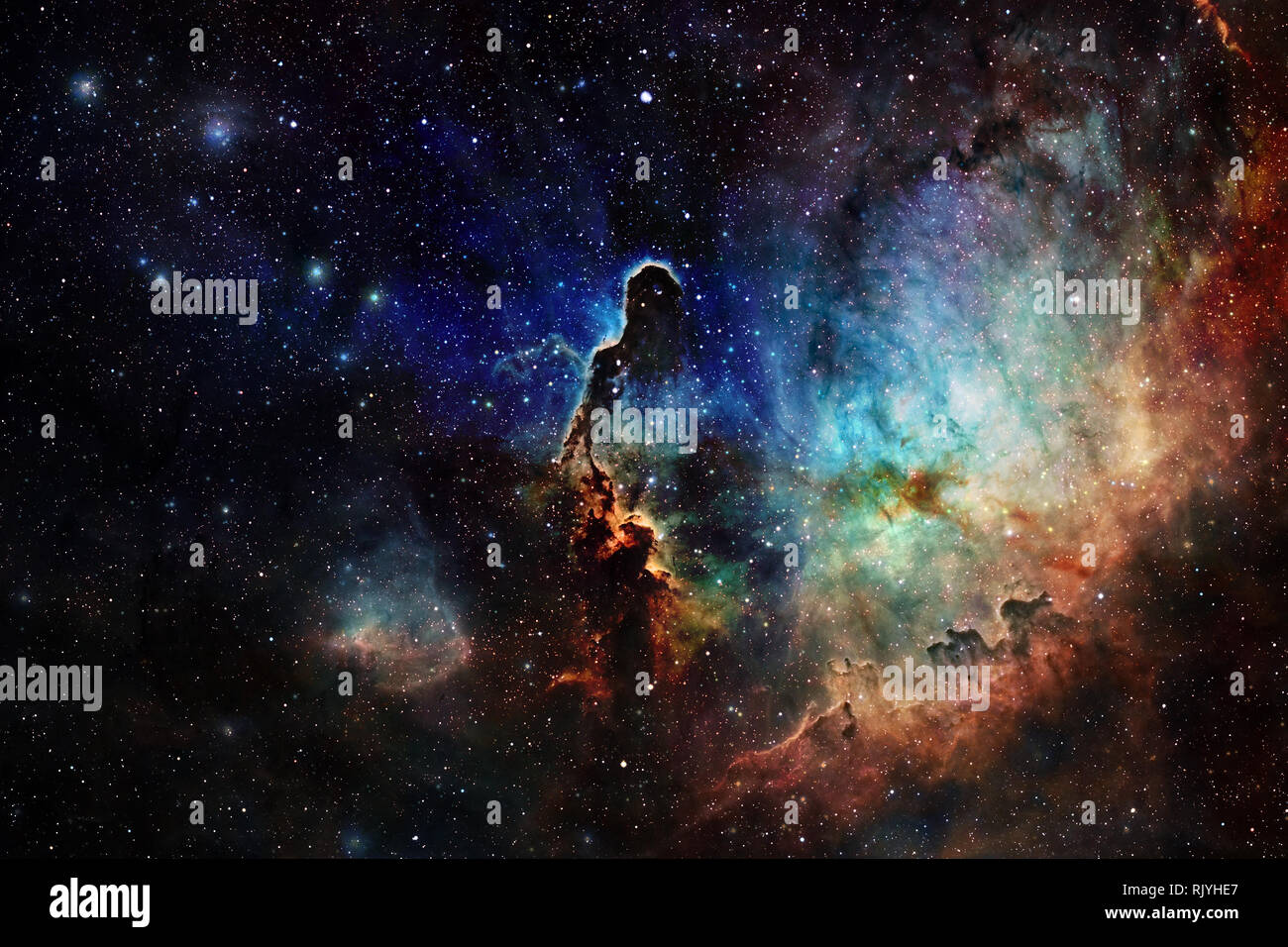 Beautiful space background. Cosmoc art. Elements of this image furnished by NASA. Stock Photo