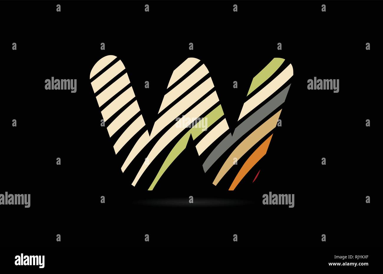 design of alphabet letter w with lines stripe as a logo for a company ...