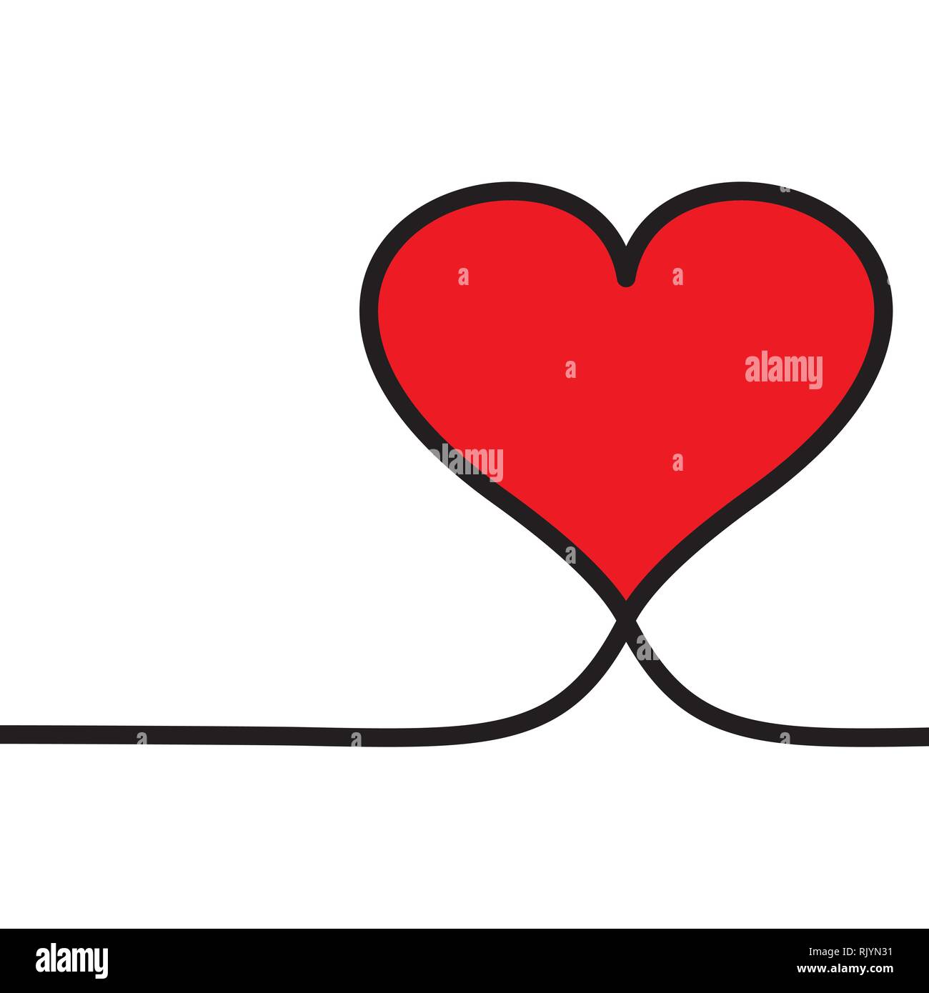 Line heart icon vector. Love symbol. Valentines card Stock Vector Image ...