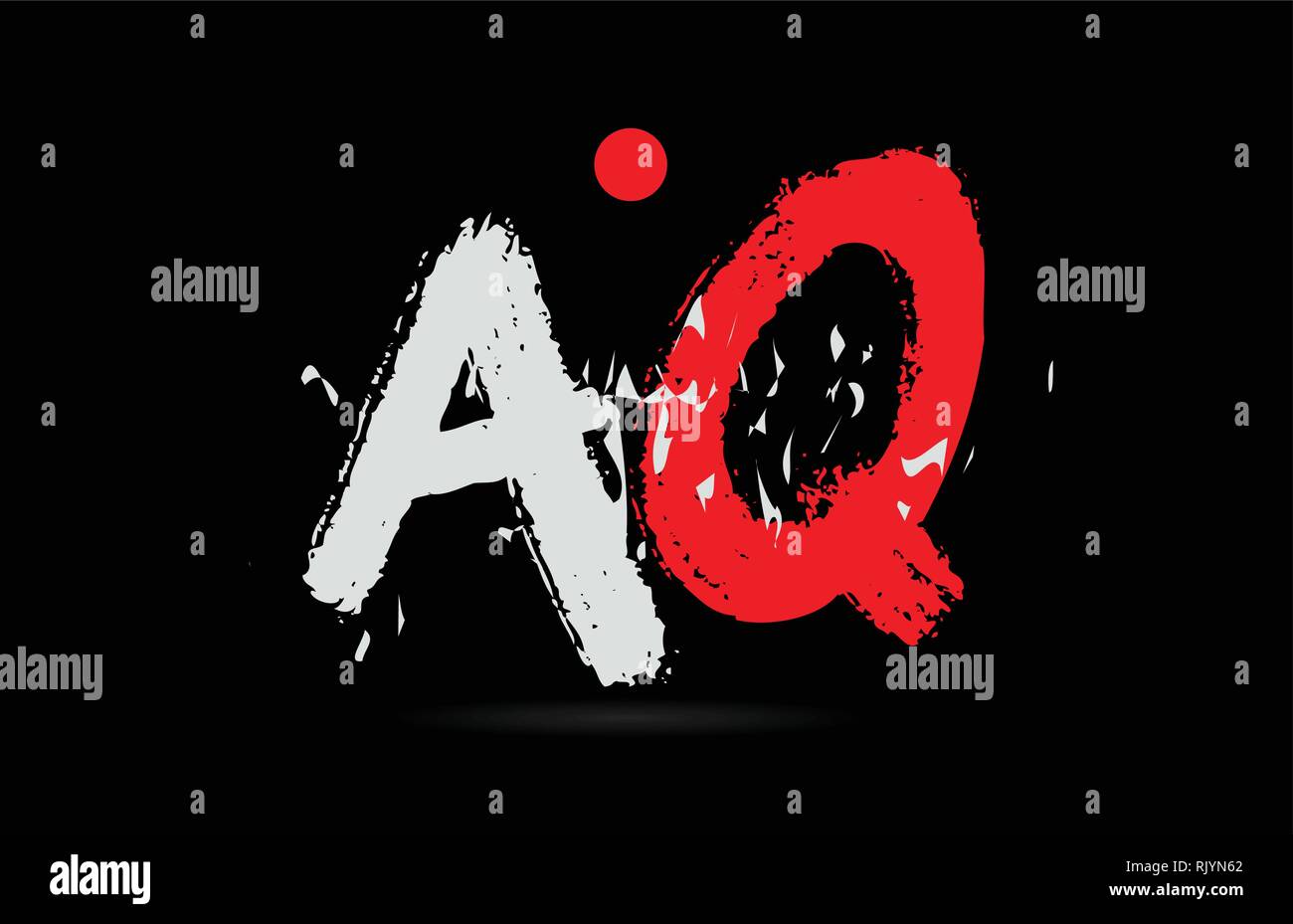 Design of alphabet letter combination AQ A Q on black background with ...
