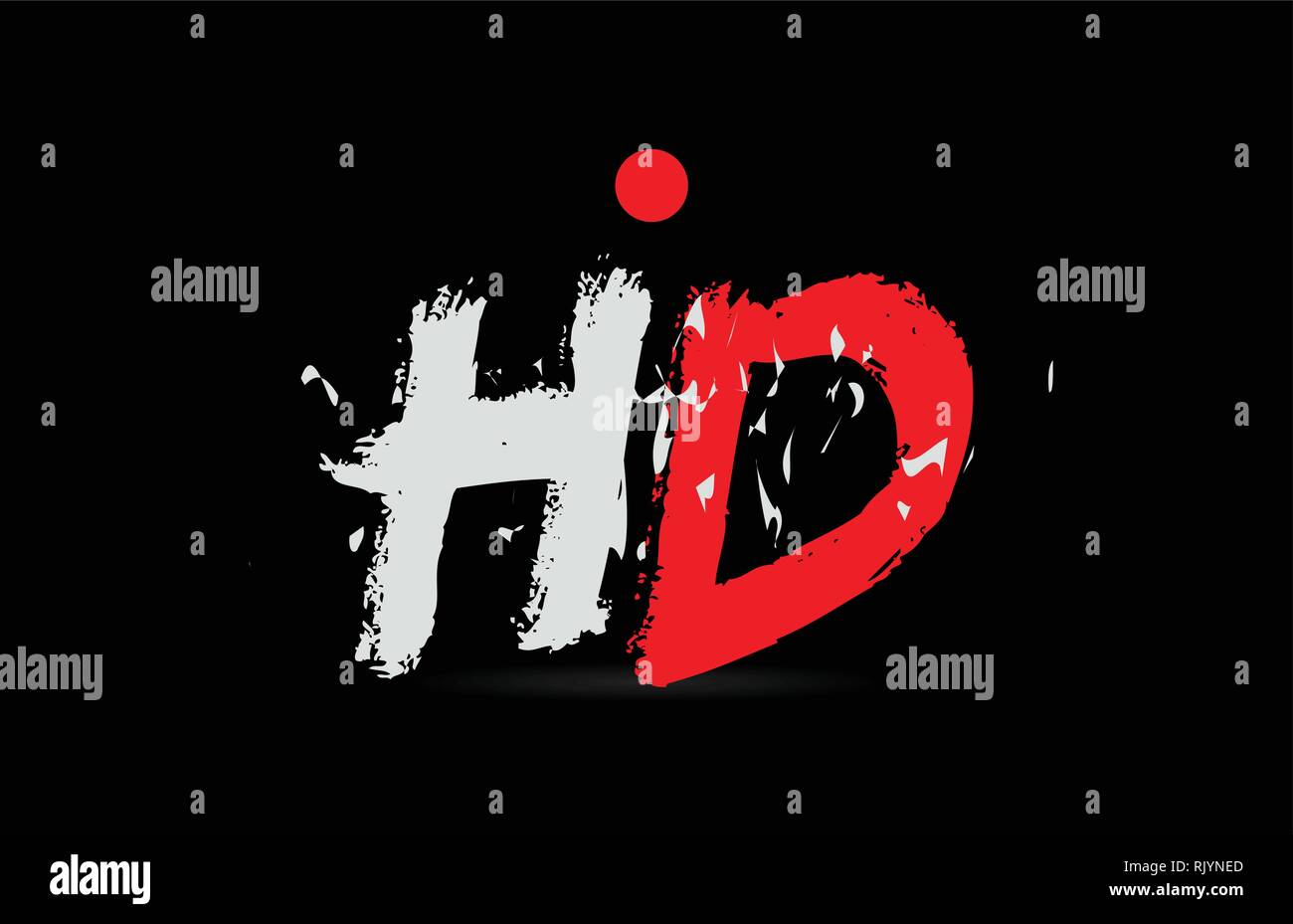 Design of alphabet letter combination HD H D on black background with ...