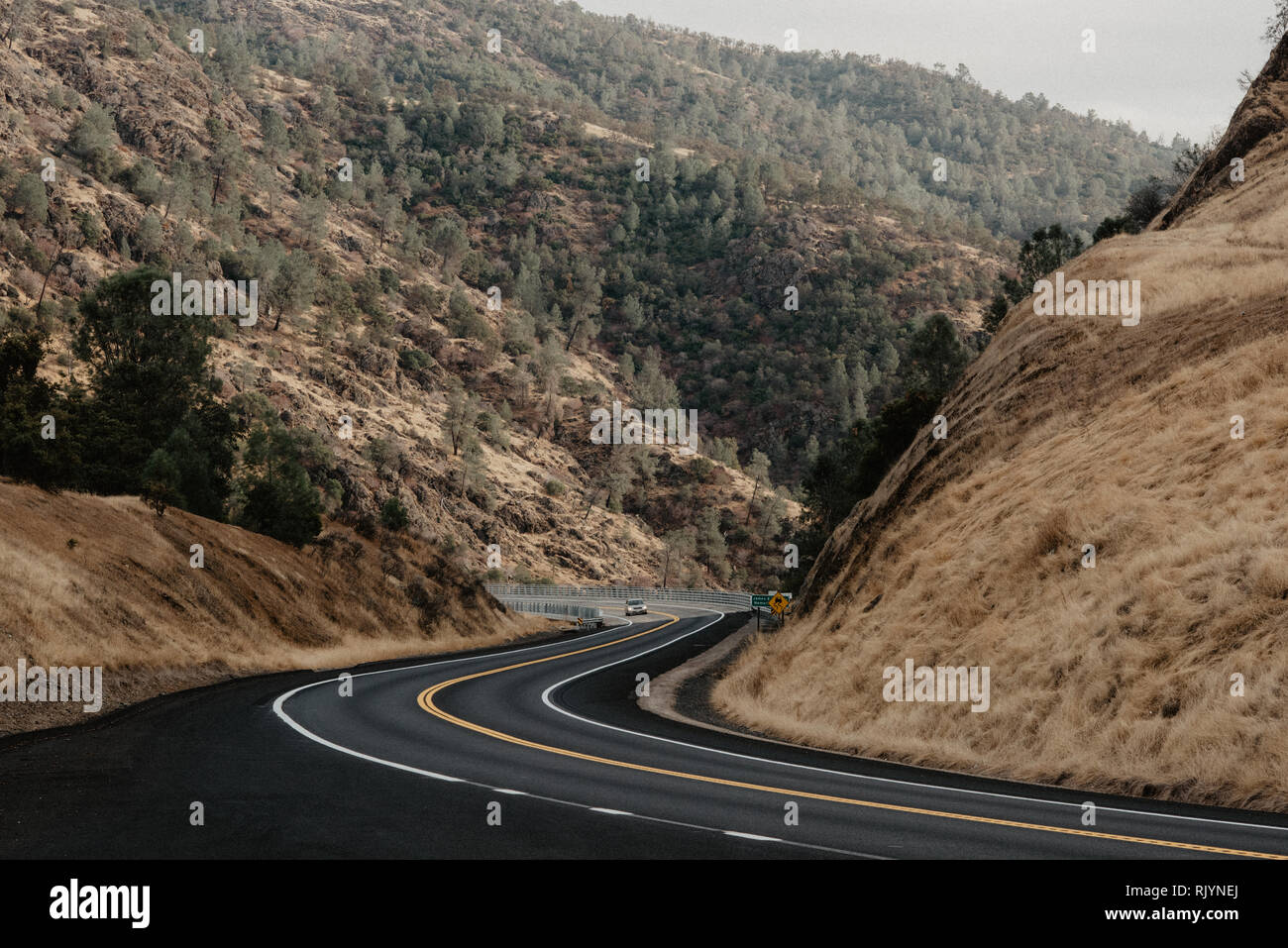 Yosemite winding road. California. Stock Photo