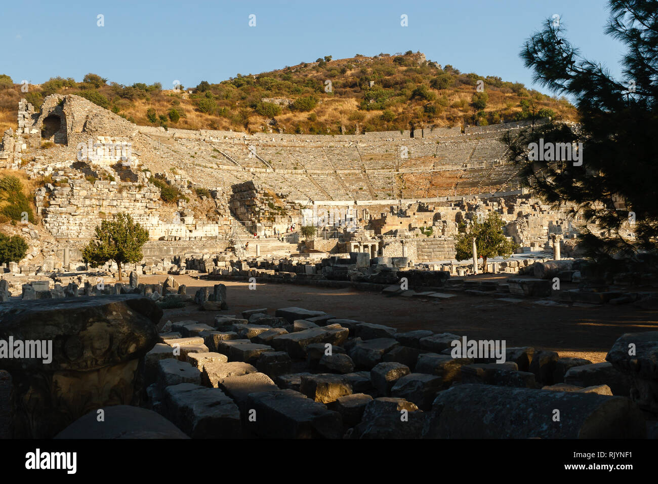 Ephesus, one of the largest Roman archaeological sites in Turkey Stock