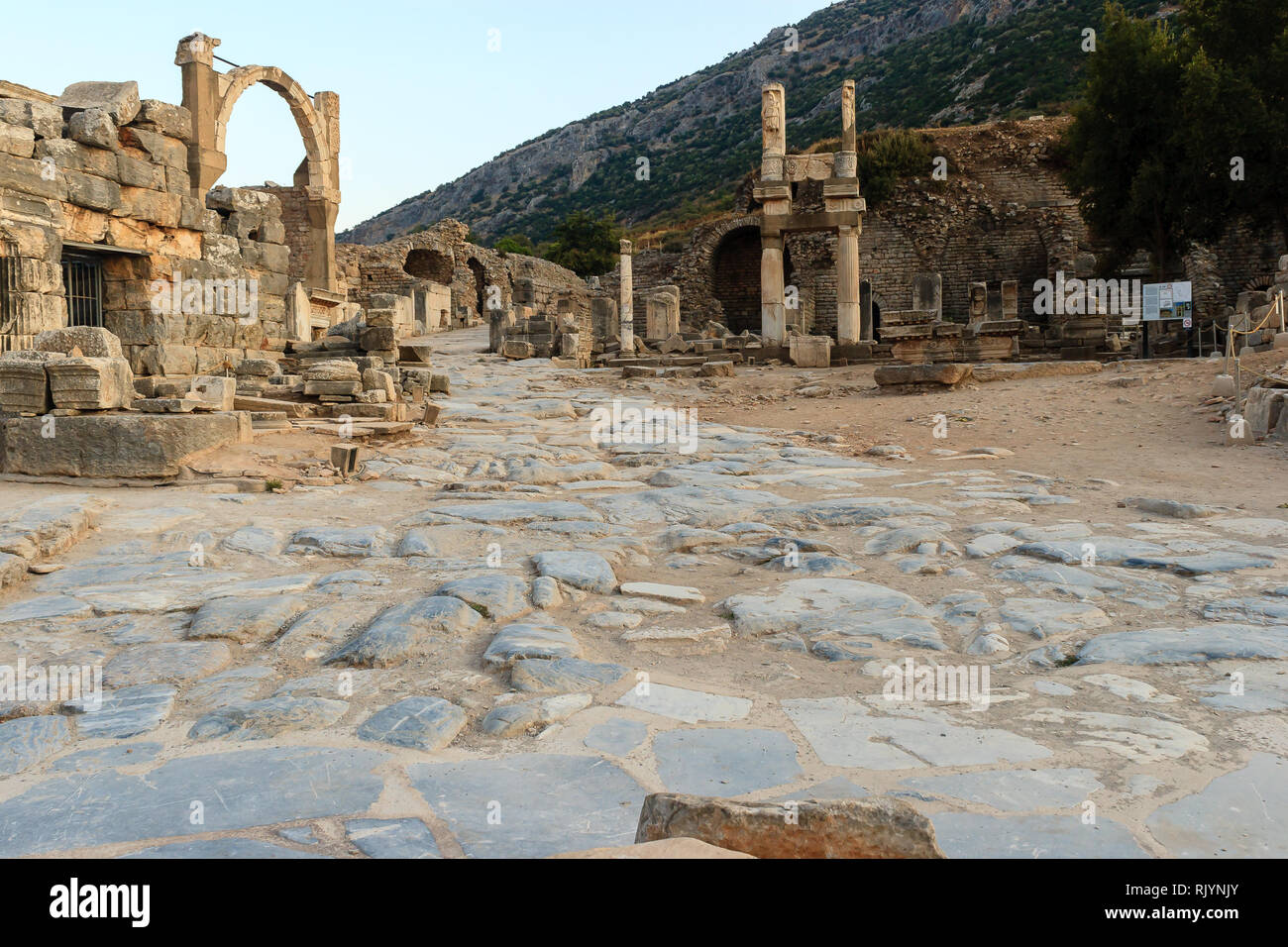 Ephesus, one of the largest Roman archaeological sites in Turkey Stock ...