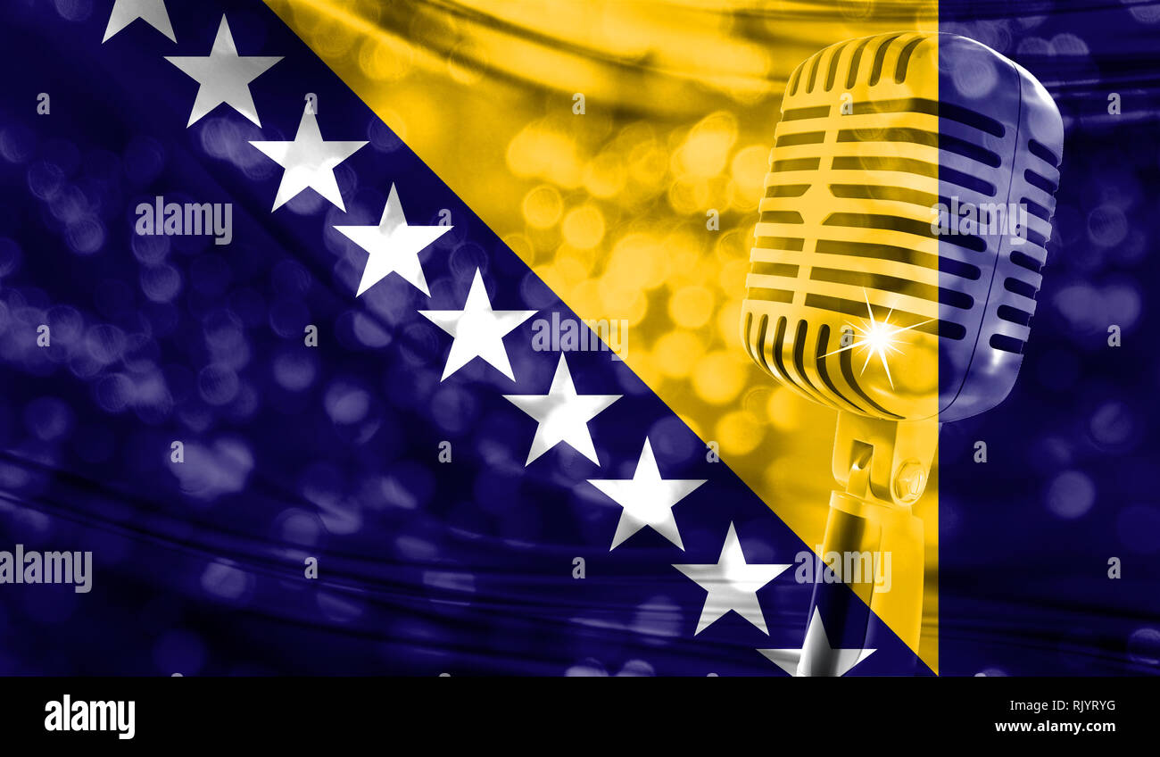 Bosnia and herzegovina silk flag hi-res stock photography and images ...
