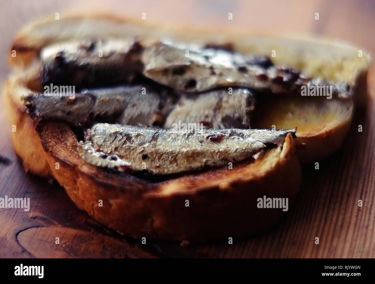Sardines on Toast Stock Photo Alamy