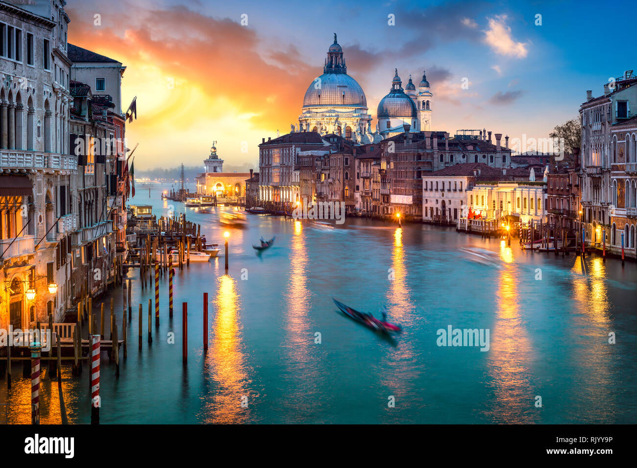 Beautiful Canal Grande, Venice, Italy Stock Photo
