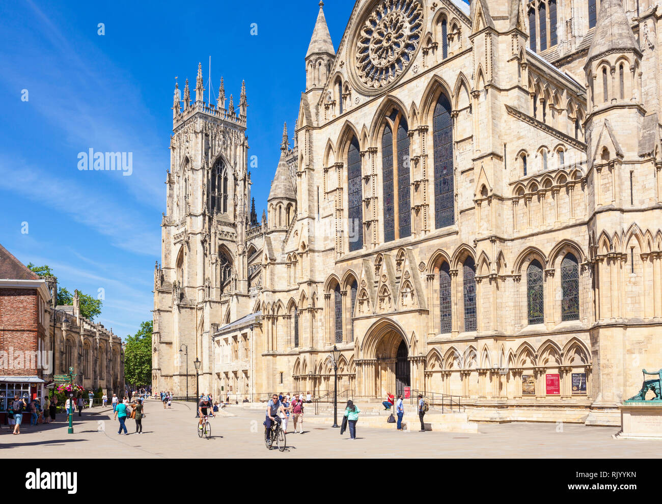 York uk York Minster, Gothic cathedral, South Transept  with the ornate rose window ,city of York, Yorkshire, England, UK, GB, Europe Stock Photo