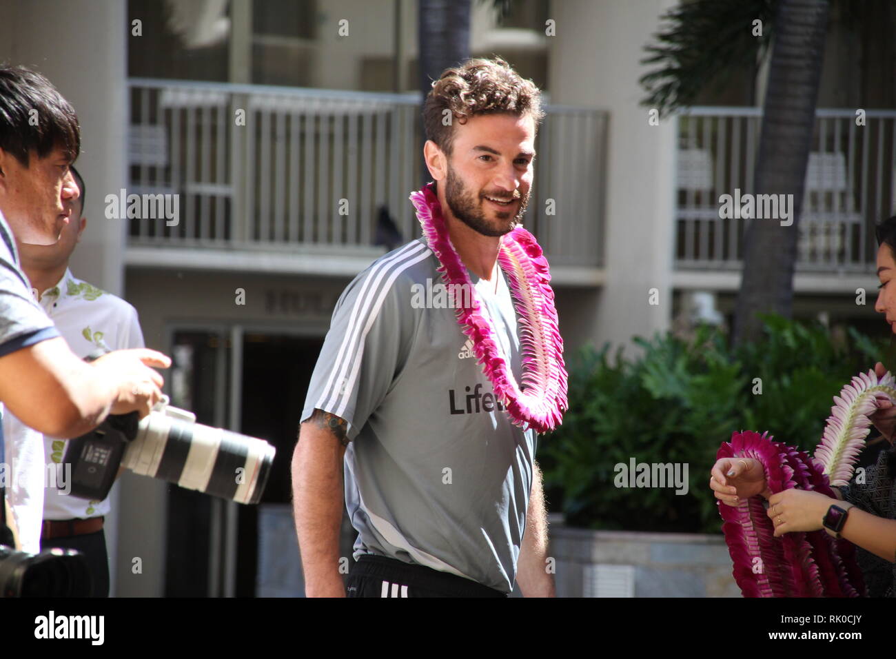 February 7, 2019 - Real Salt Lake midfielder Kyle Beckerman #5 during the Pacific Rim Cup press conference at the Embassy Suites Waikiki in Honolulu, HI - Michael Sullivan/CSM Stock Photo