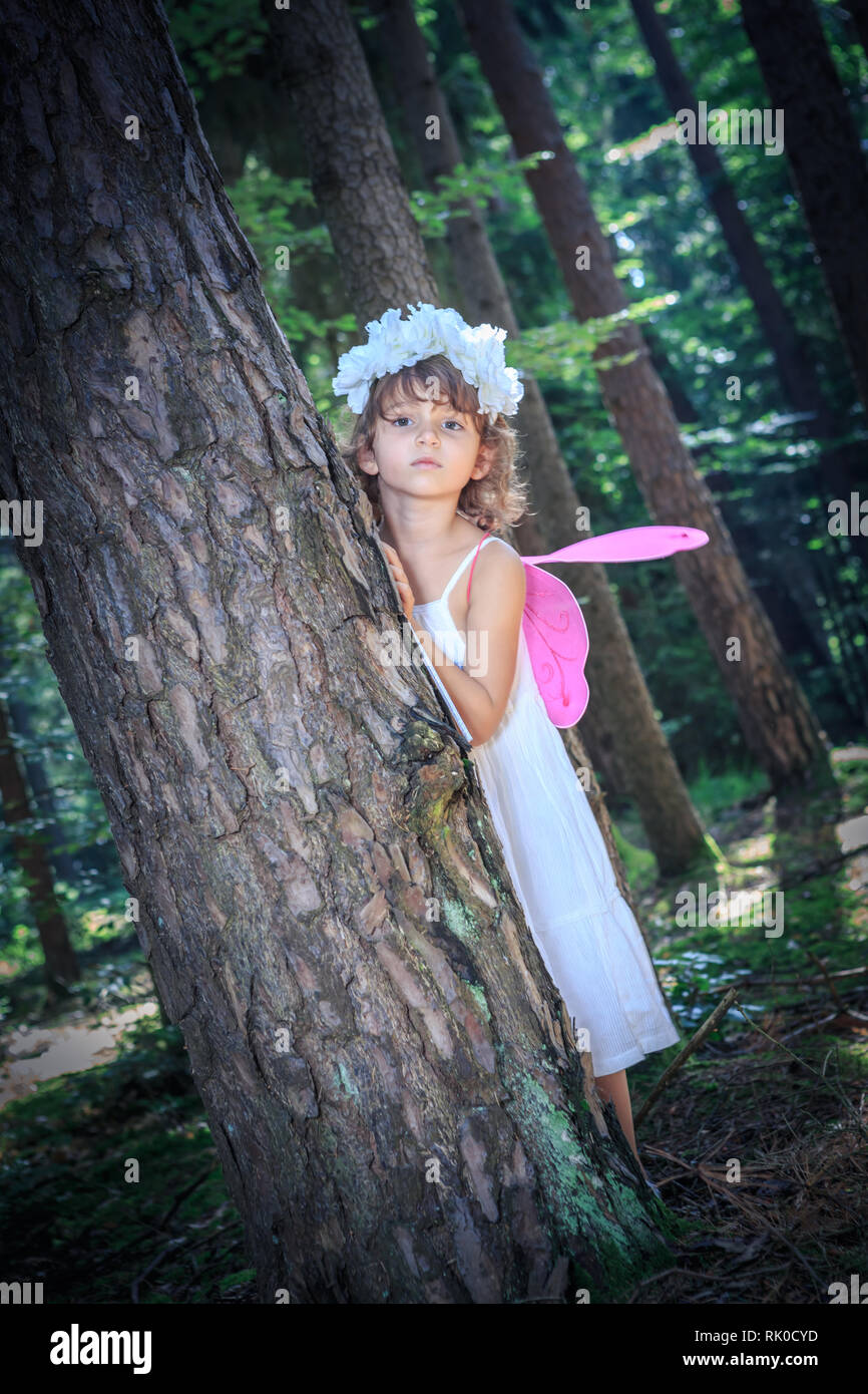 portrait of a young girl in a fairy dress in the forest Stock Photo - Alamy