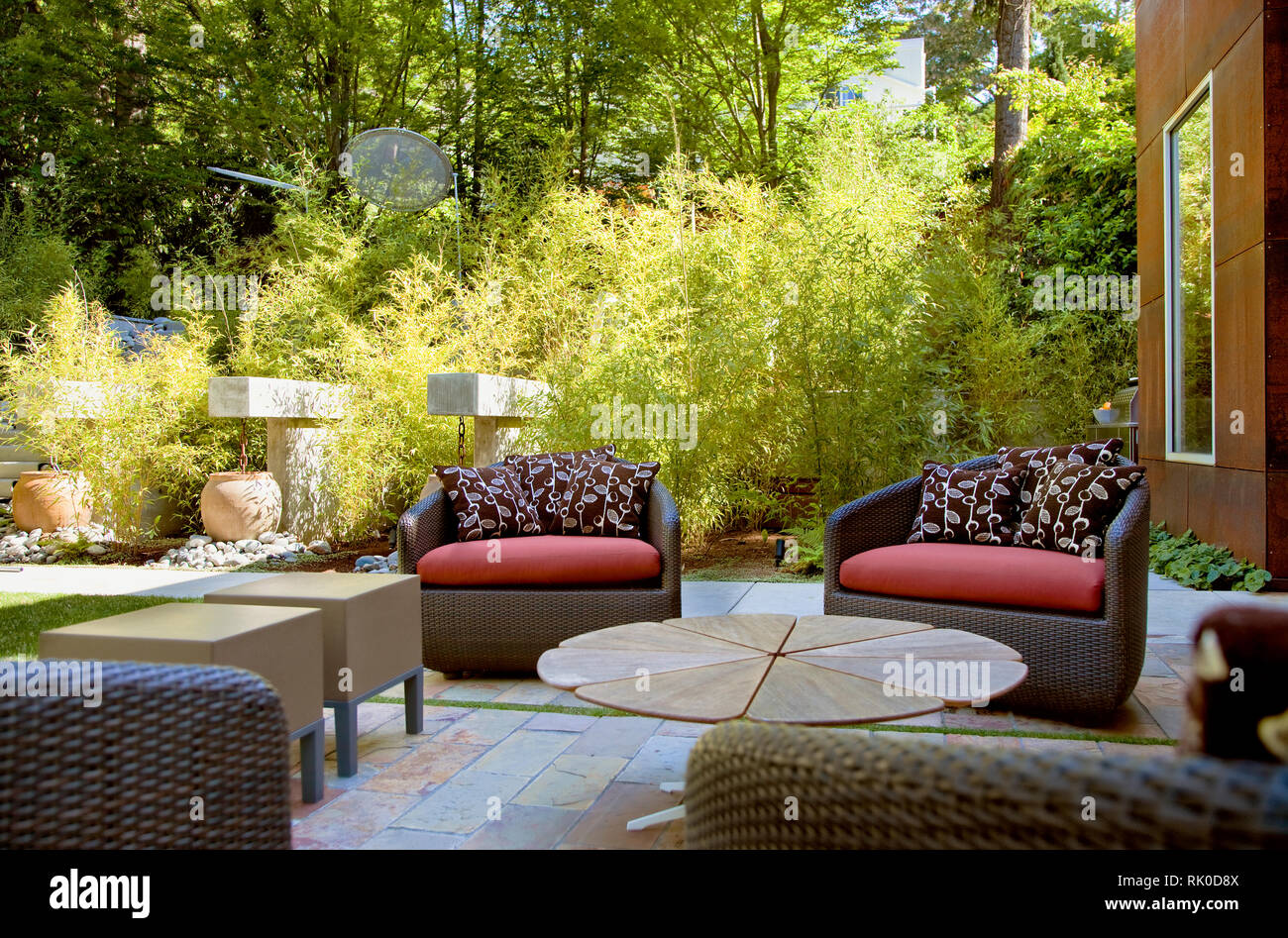 Backyard Patio Area Stock Photo Alamy