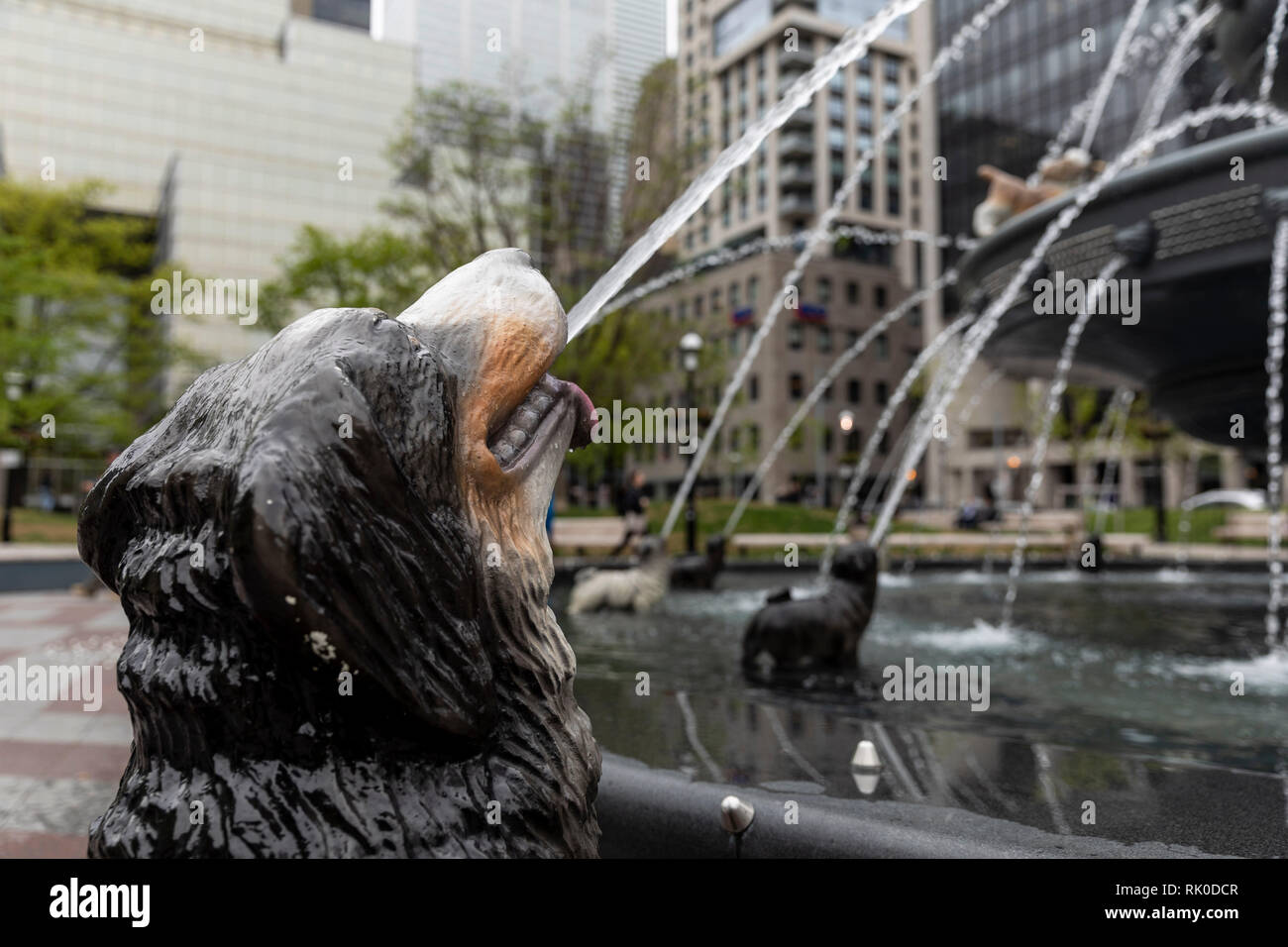 Dog fountain in Berczy Park. Toronto, Canada Stock Photo Alamy