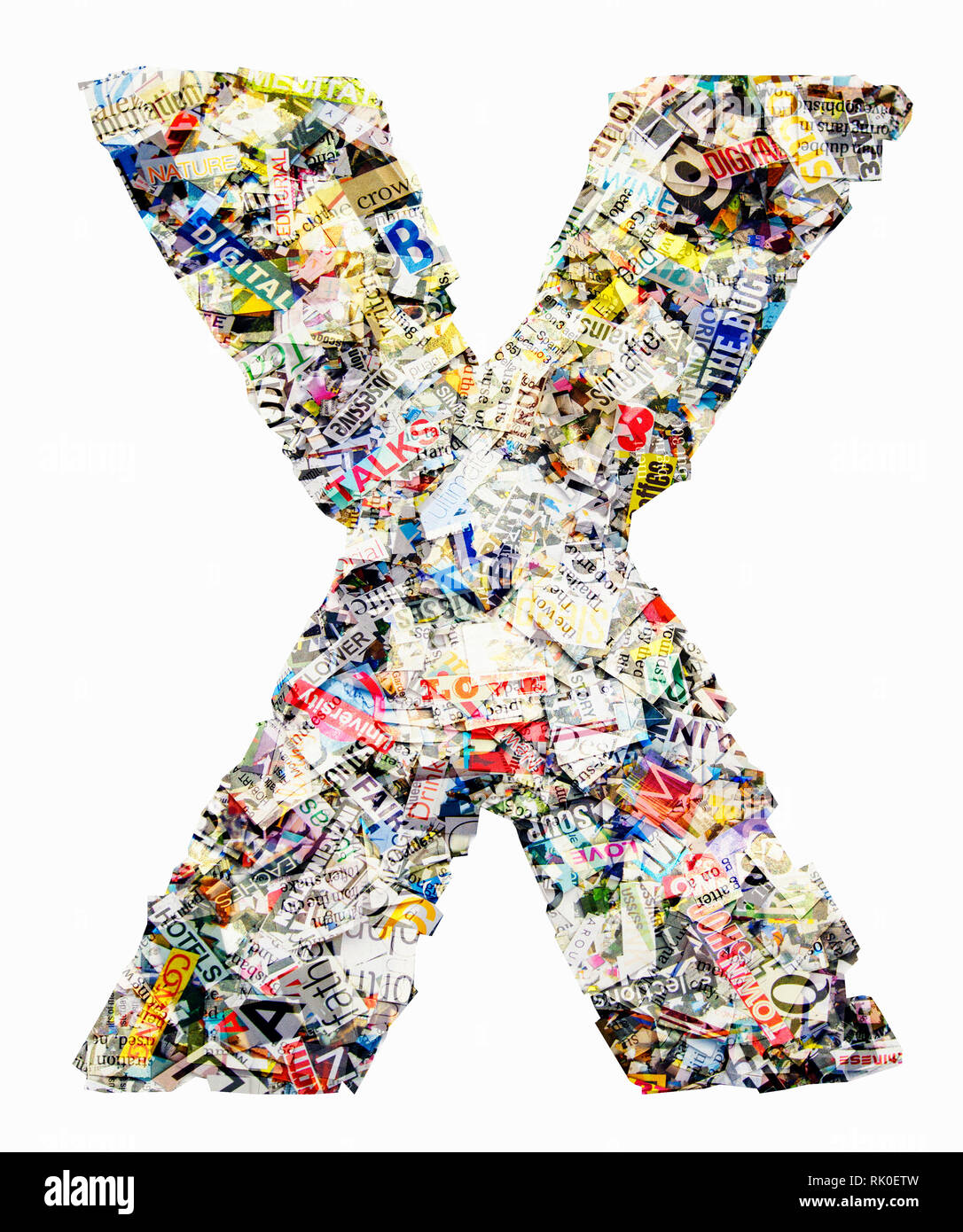 Letters made from newspaper Stock Photo
