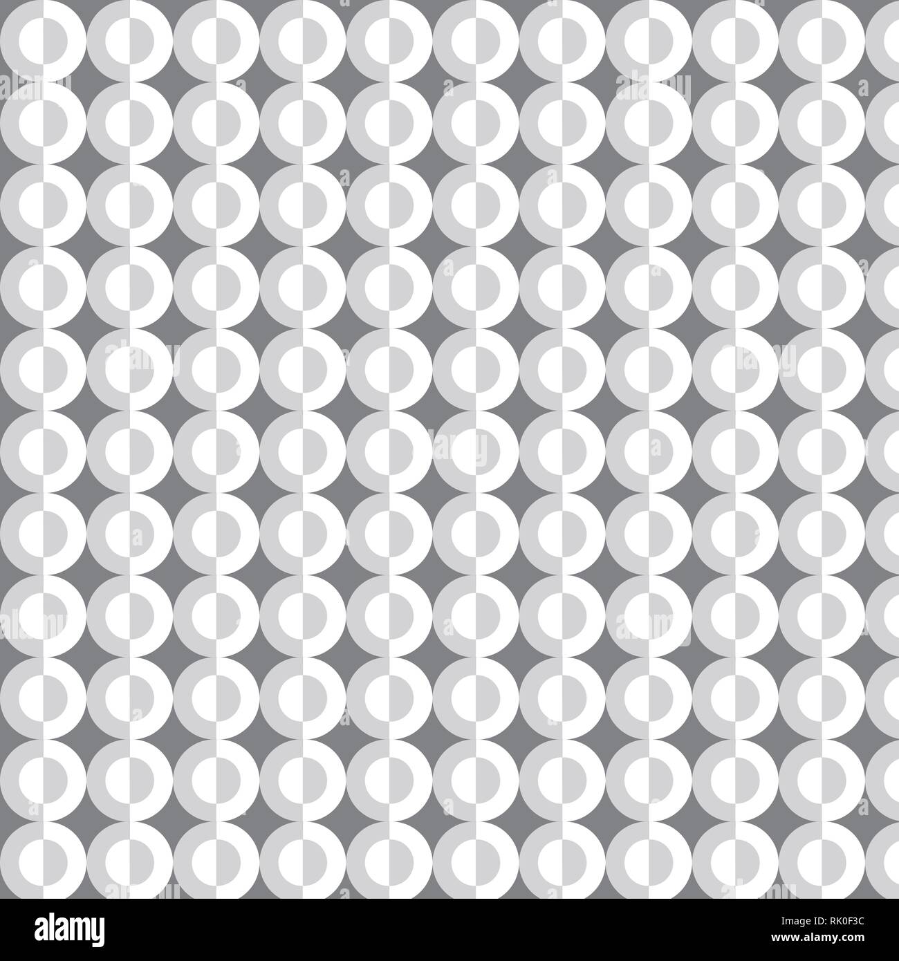 Gray and white circles vector pattern Stock Vector