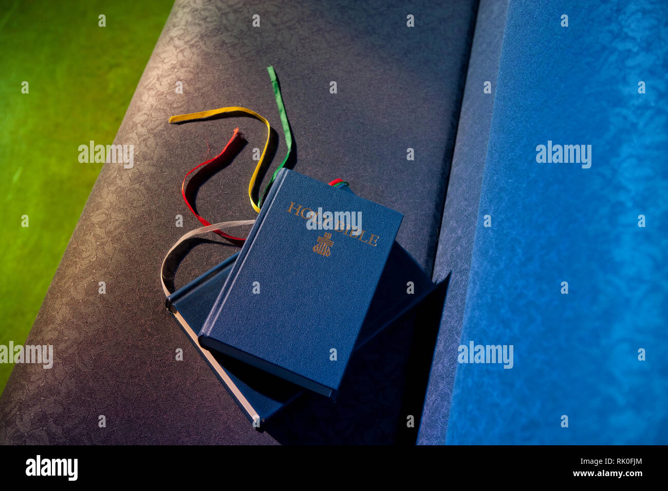 Bibles On Church Pews Stock Photo Alamy
