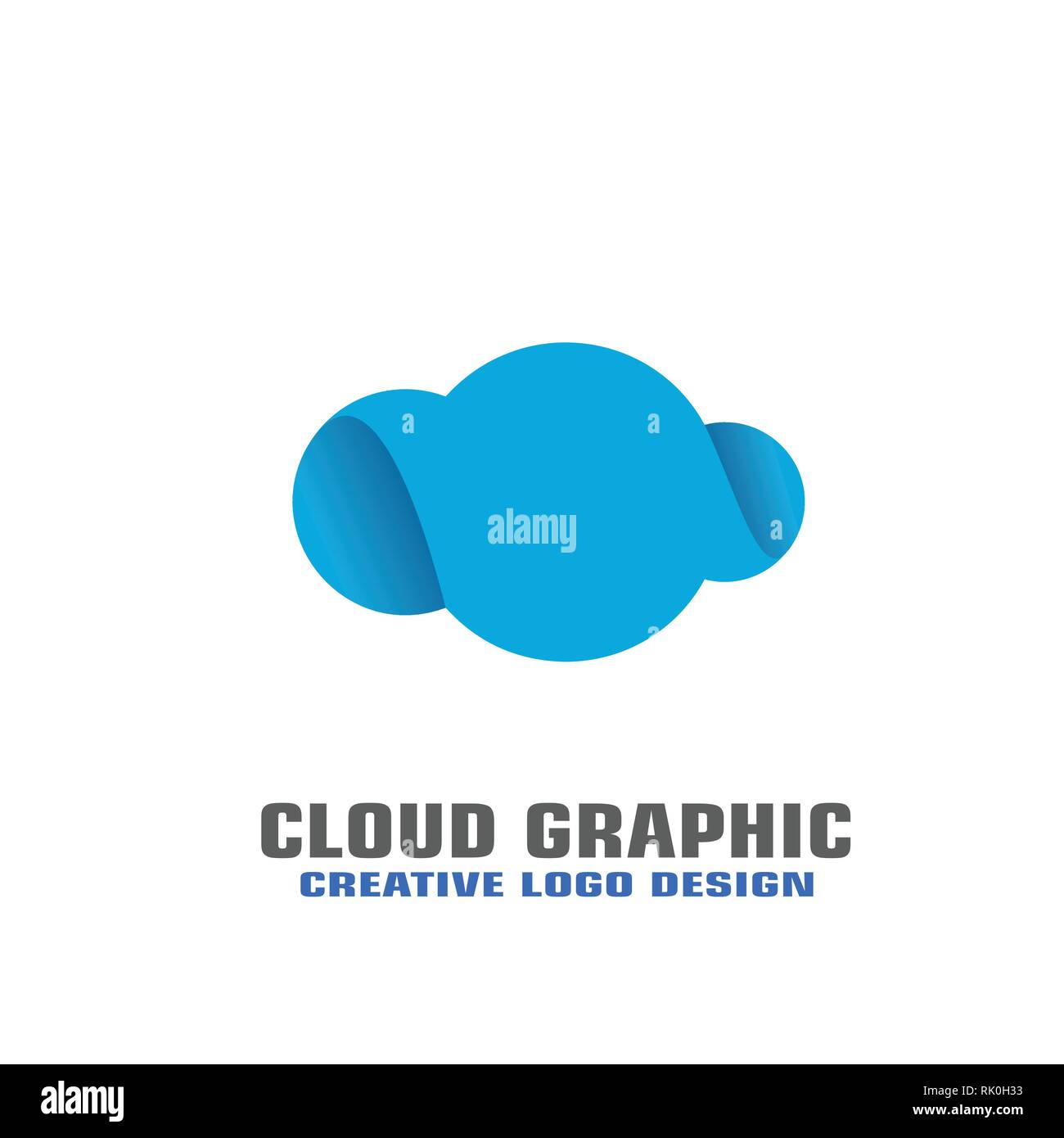 Cloud graphic logo vector, cloud computing concept, logo 3D. Stock Vector