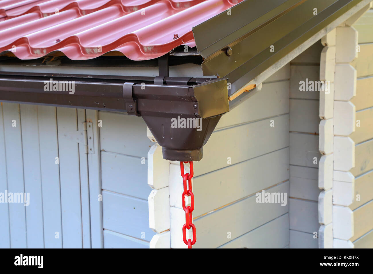 Draining the rainwater from the roof Stock Photo Alamy