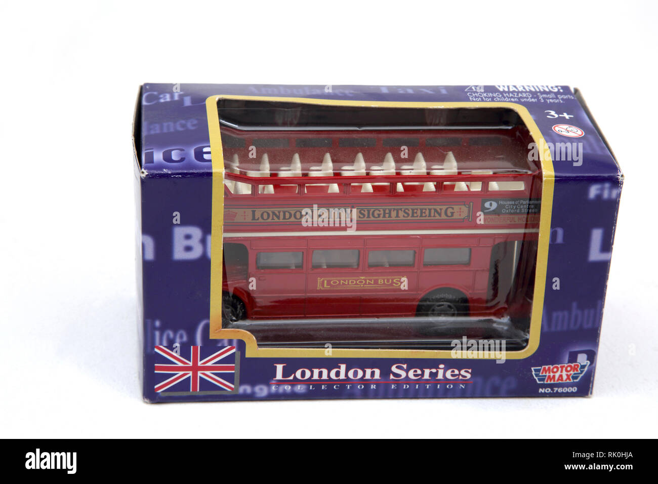 Motor Max London City Sightseeing Double Decker Bus Toy Stock Photo