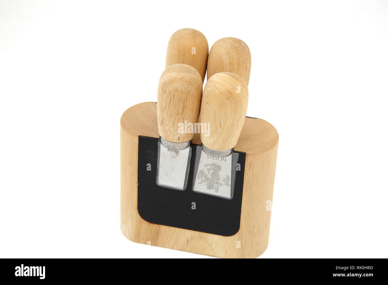 Set of Cheese Knives on a Magnetic Block Stock Photo