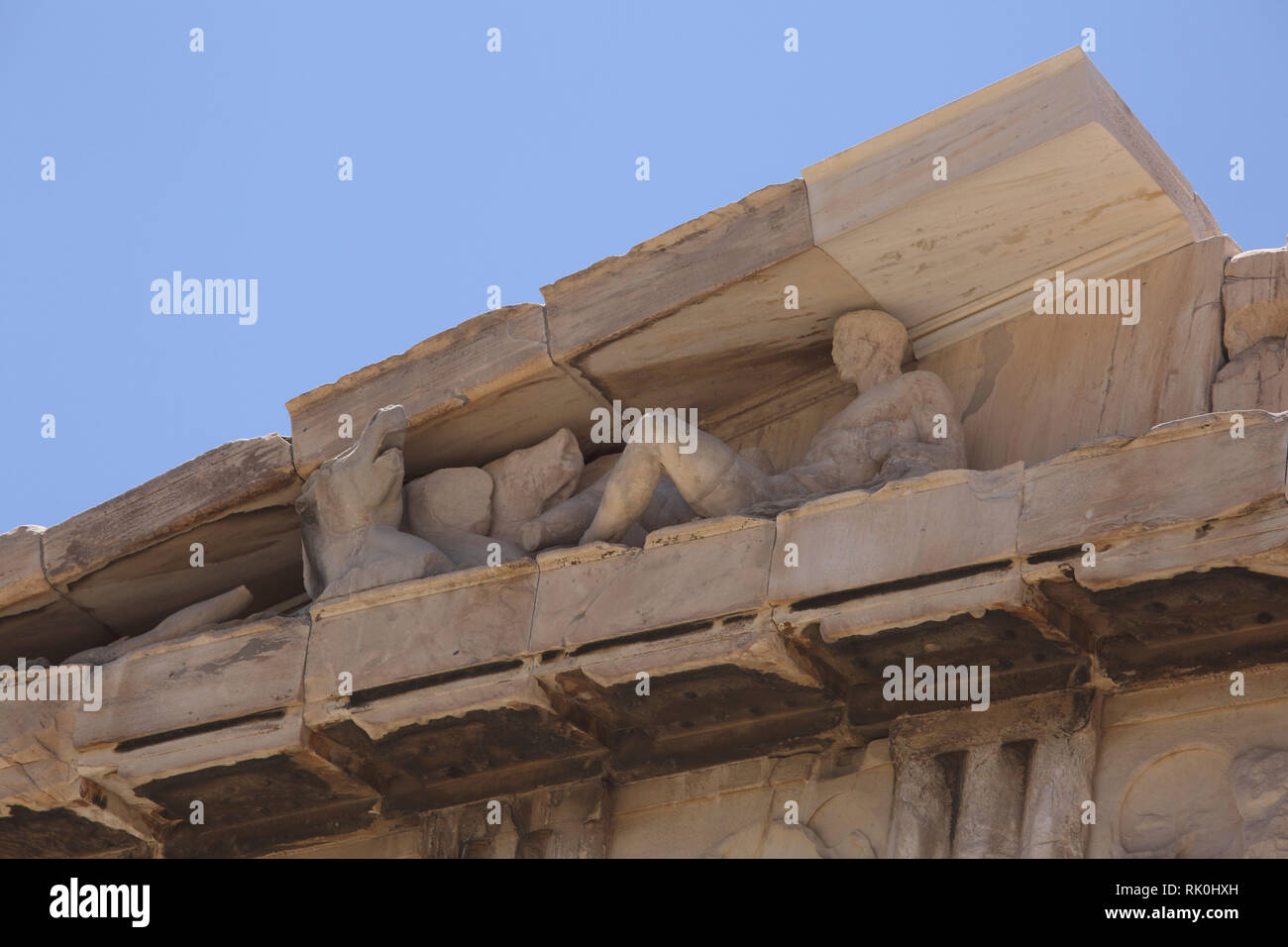 Acropolis Athens Greece Horse and Male Figure Sculpture on the